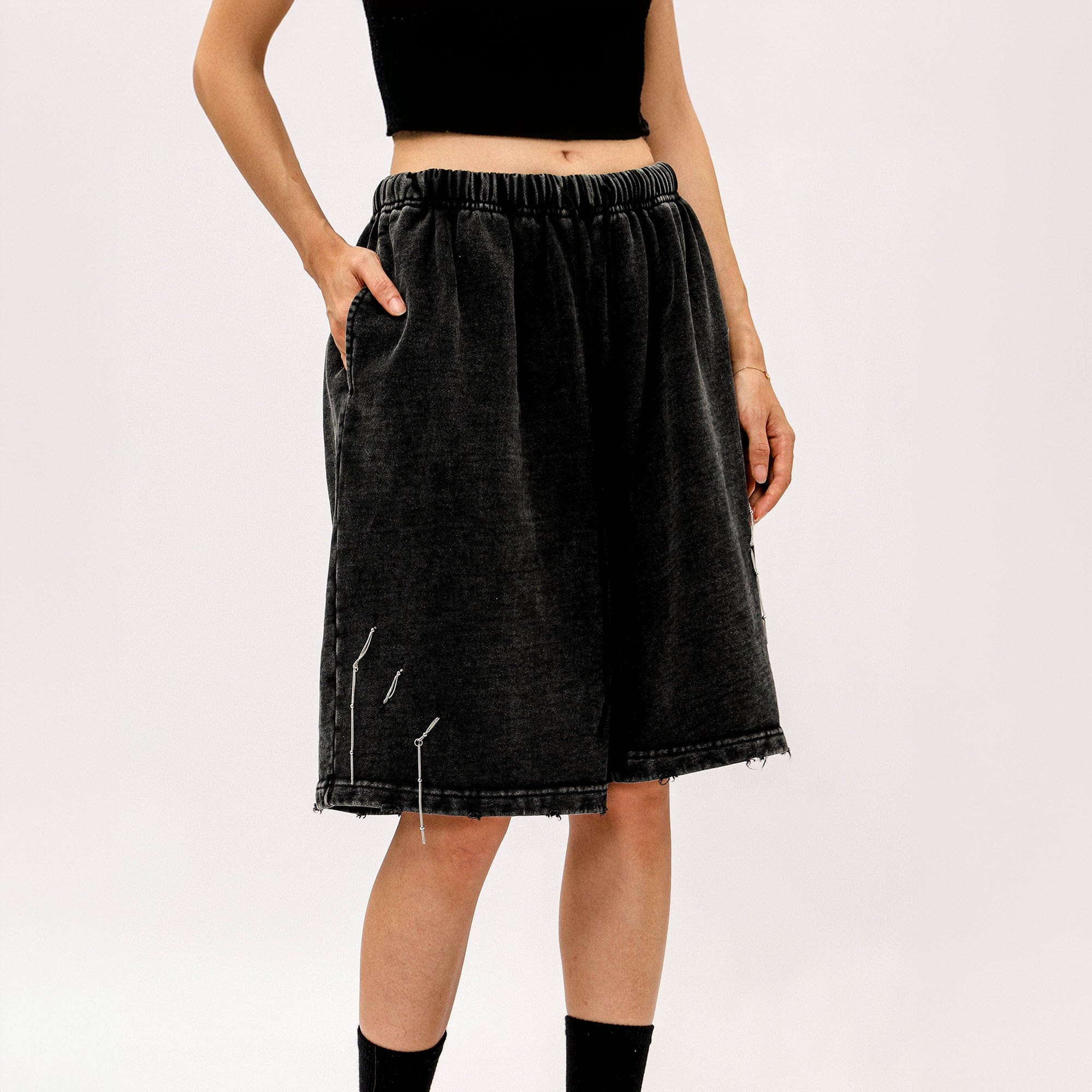 OVDY Modern Stitches Washed Shorts-Shorts-S-Free Shipping Leatheretro