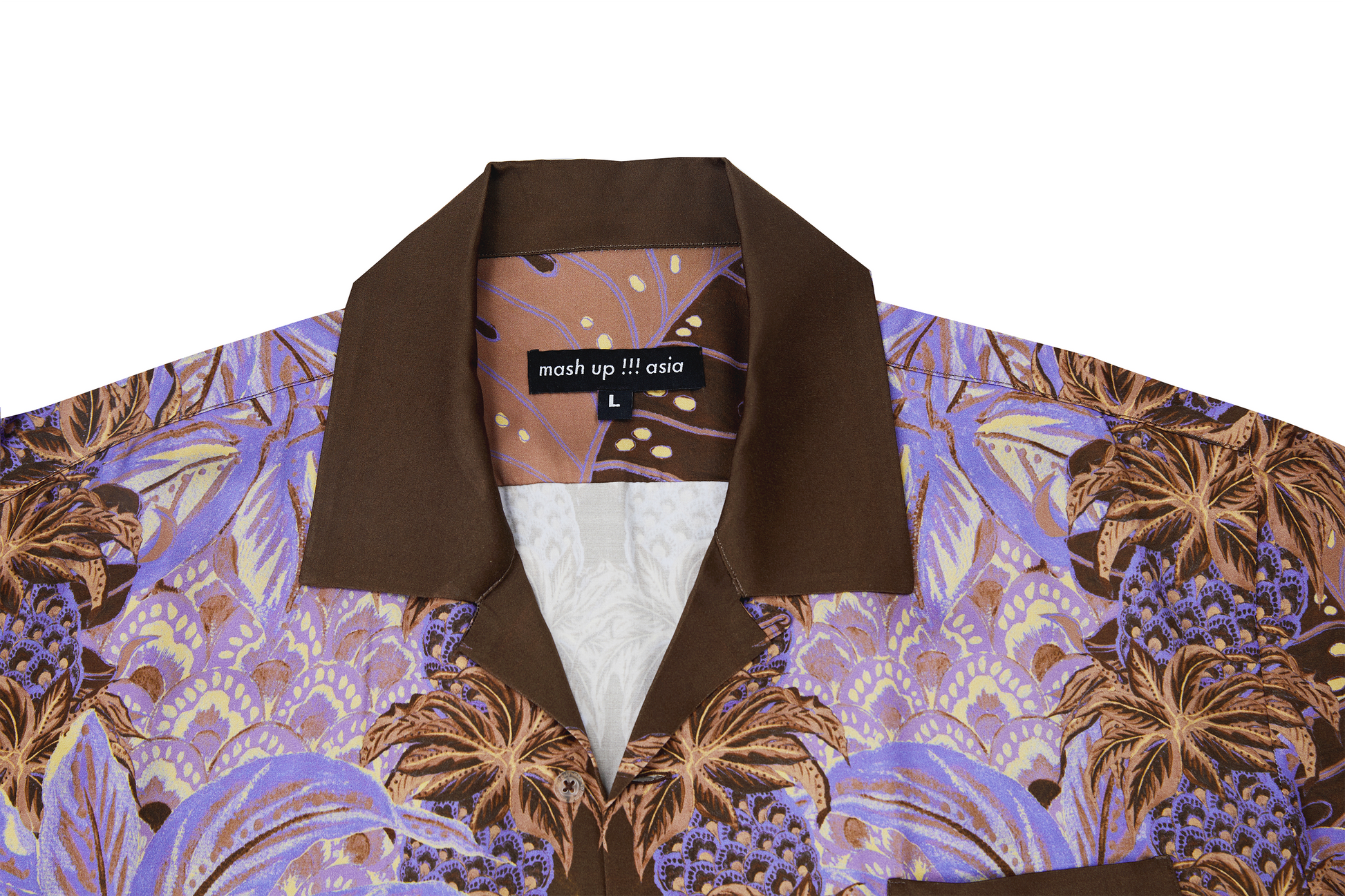 MASH UP ASIA Hawaiian Pineapple Graphic Half Shirt Purple-Half shirt-S-Free Shipping Leatheretro