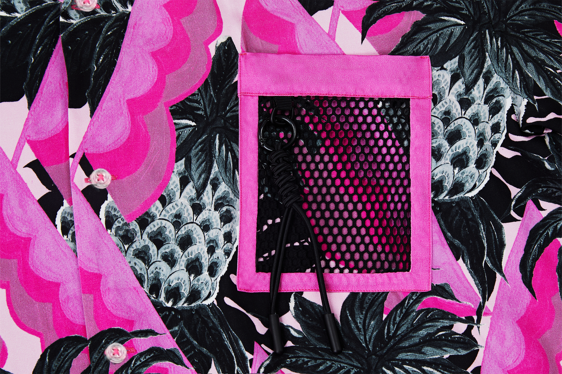 MASH UP ASIA Hawaiian Pineapple Graphic Half Shirt Black-Half shirt-S-Free Shipping Leatheretro