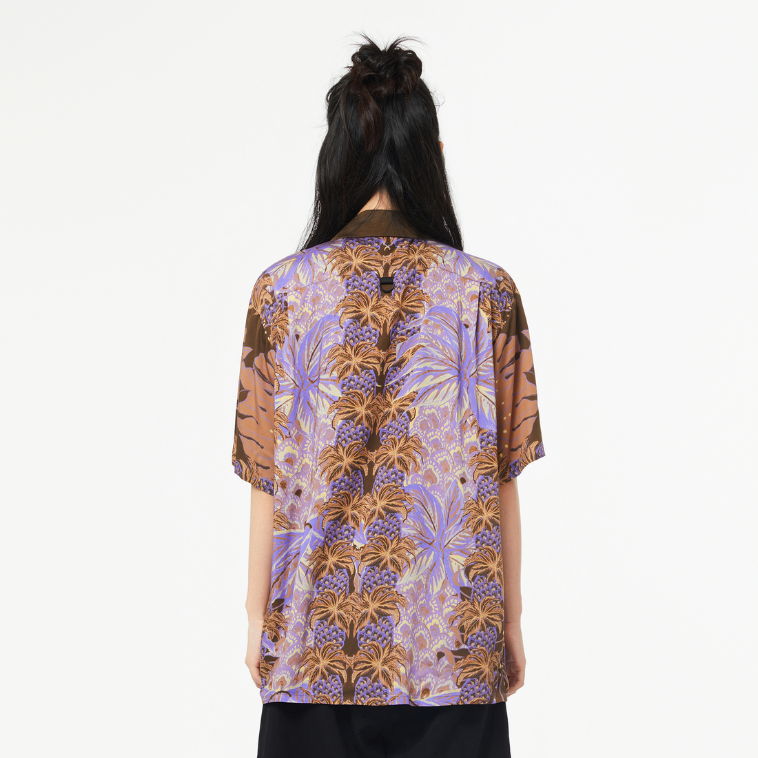 MASH UP ASIA Hawaiian Pineapple Graphic Half Shirt Purple-Half shirt-S-Free Shipping Leatheretro
