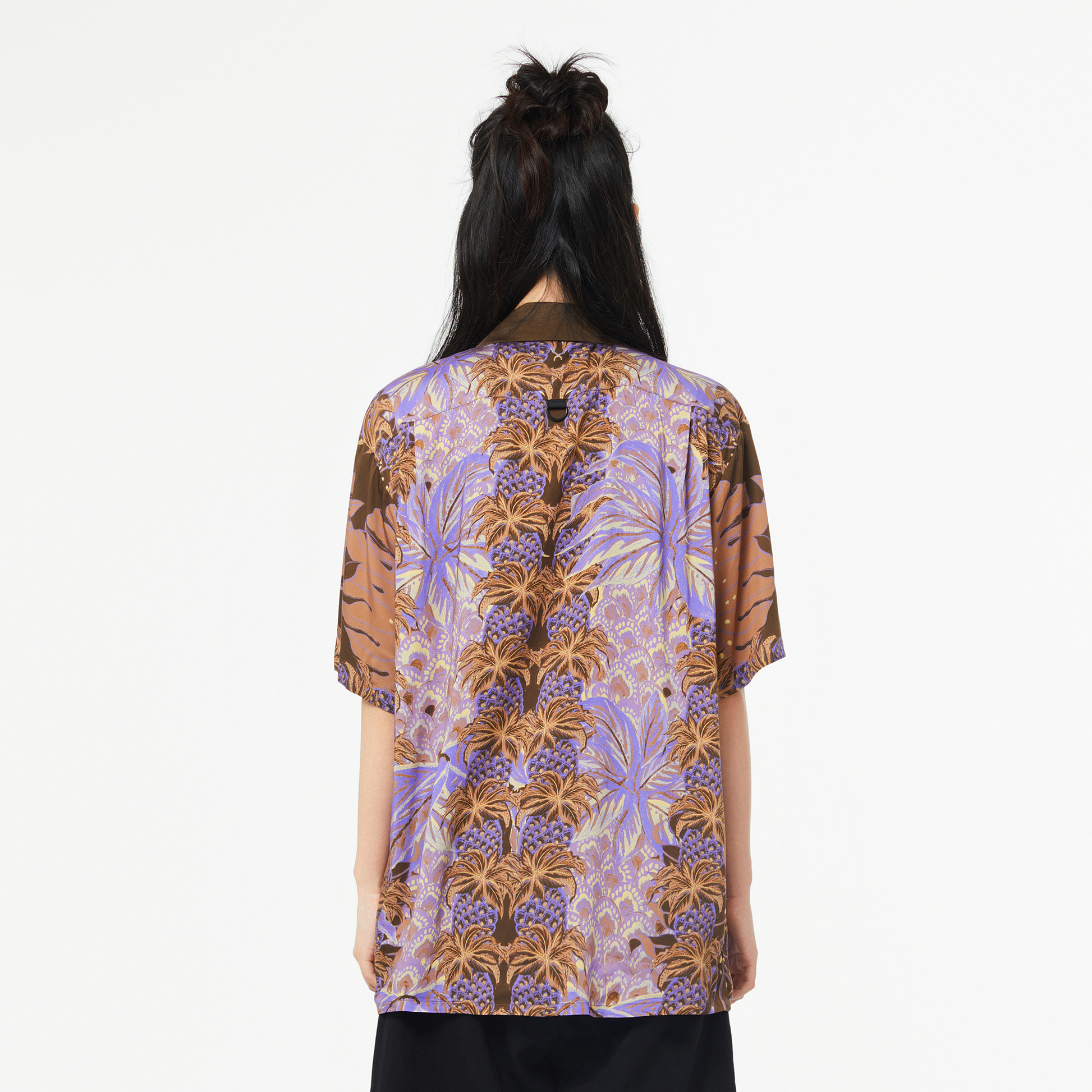 MASH UP ASIA Hawaiian Pineapple Graphic Half Shirt Purple-Half shirt-S-Free Shipping Leatheretro
