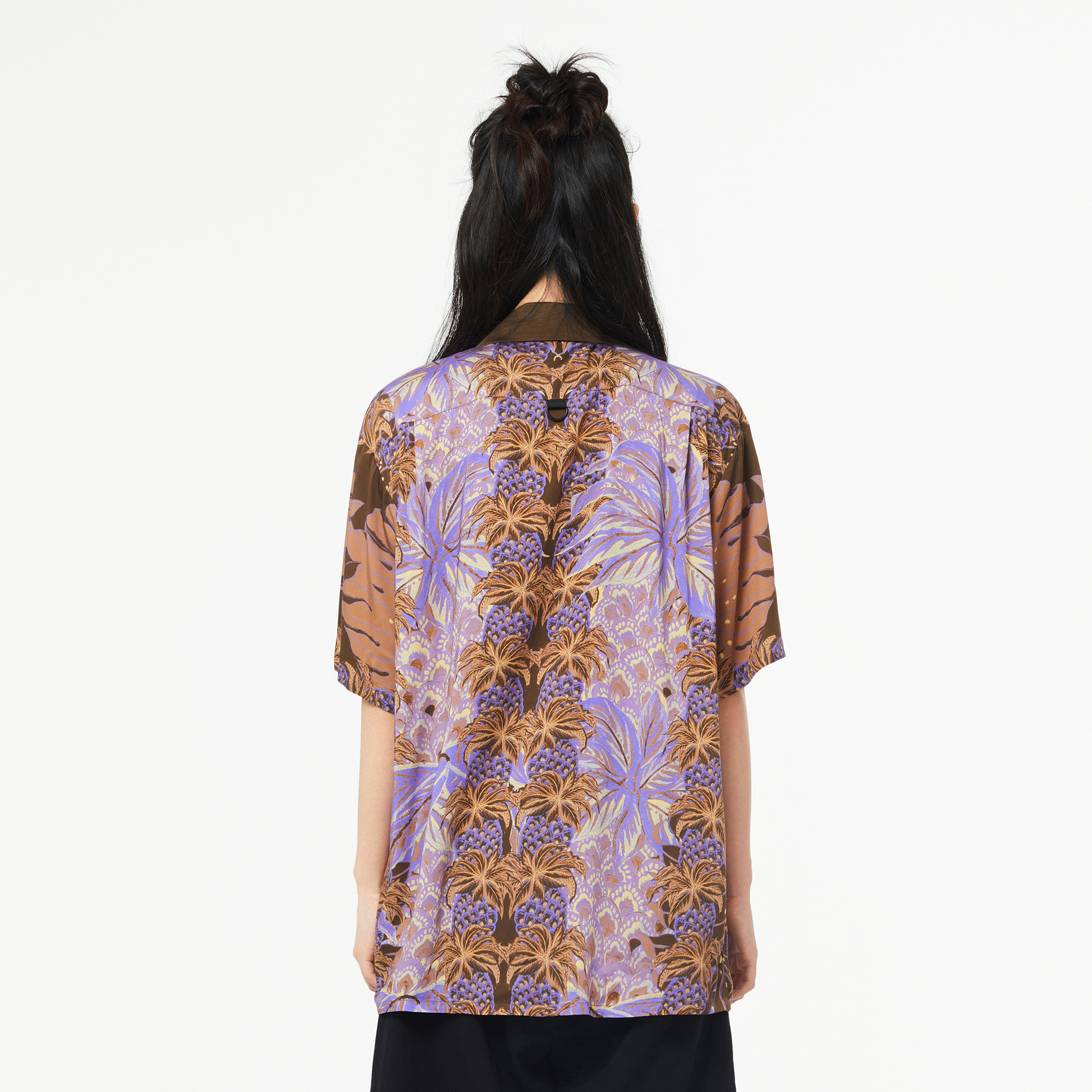 MASH UP ASIA Hawaiian Pineapple Graphic Half Shirt Purple-Half shirt-S-Free Shipping Leatheretro