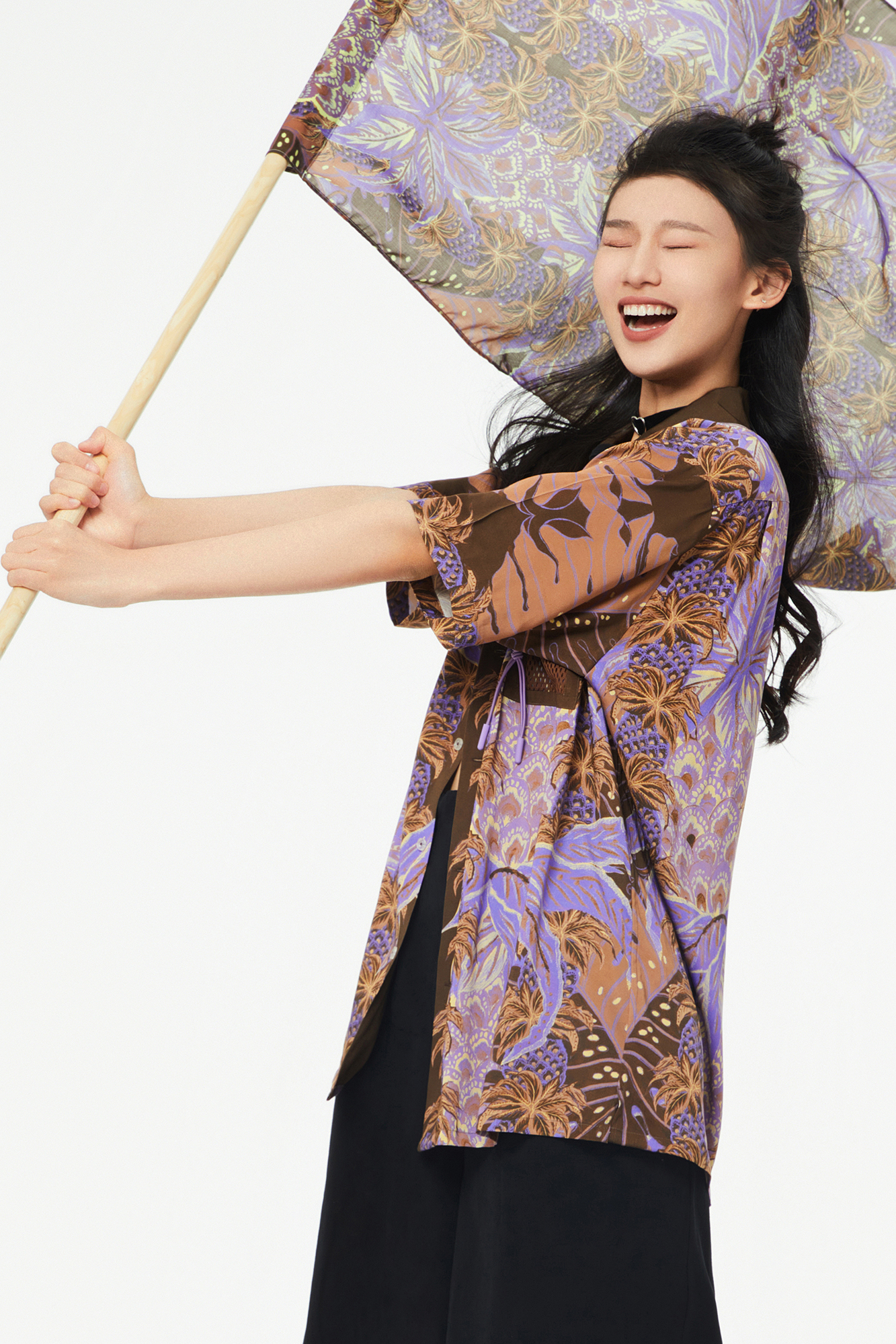 MASH UP ASIA Hawaiian Pineapple Graphic Half Shirt Purple-Half shirt-S-Free Shipping Leatheretro