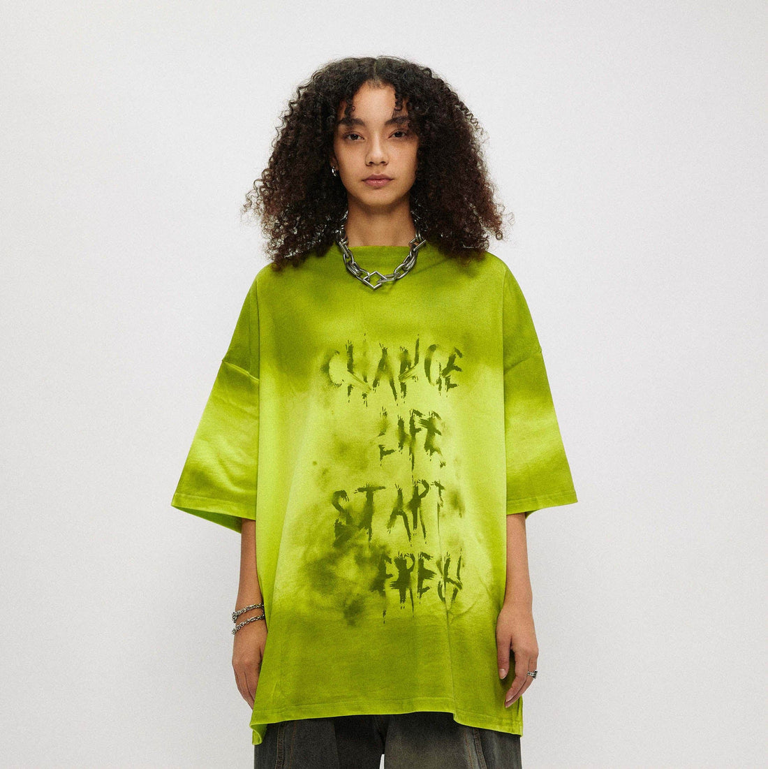 OVDY Graffiti Faded Oversized T-Shirt-T Shirt-S-Blue-Free Shipping Leatheretro