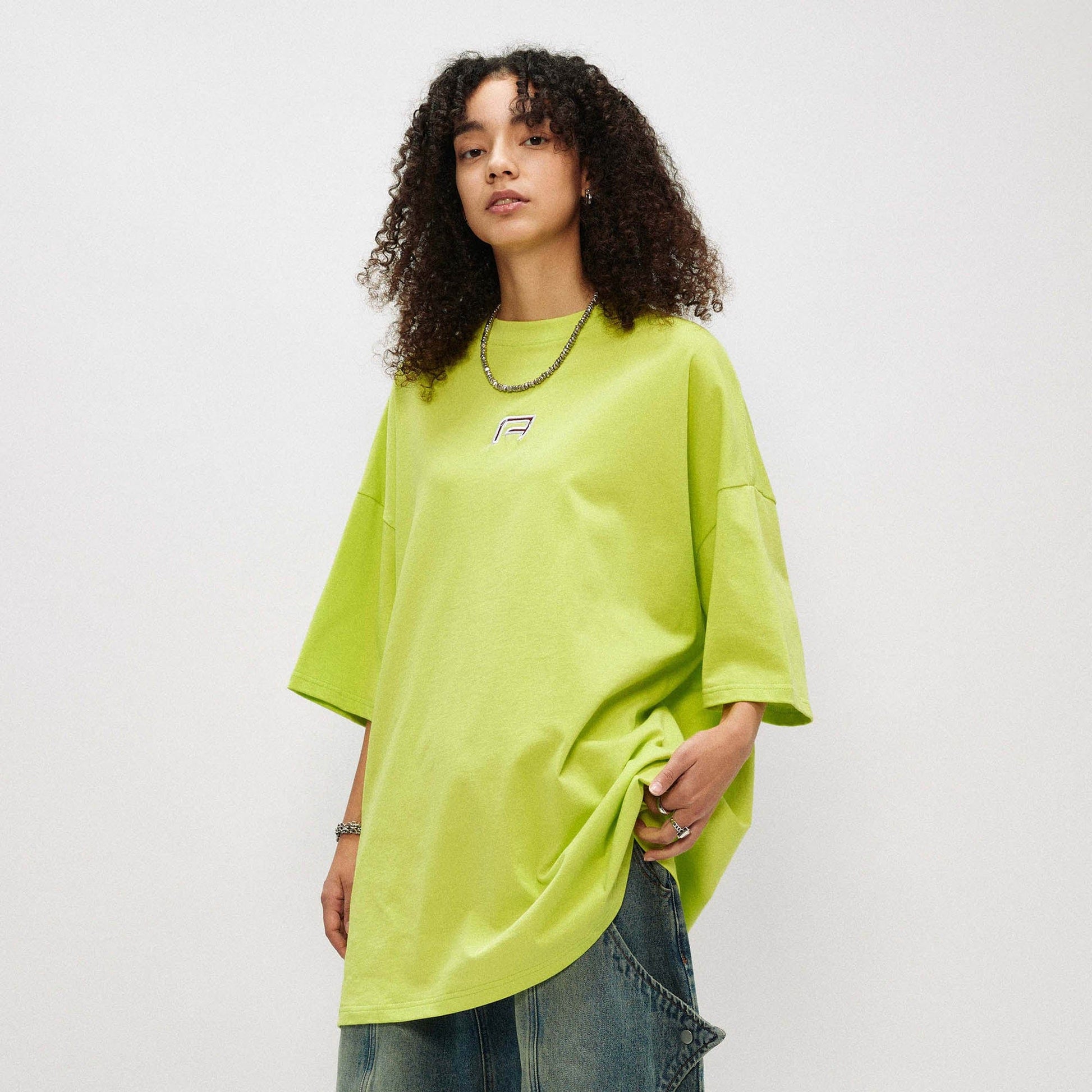 OVDY Wing Embroidered Patch Oversized T-Shirt-T Shirt-S-Black-Free Shipping Leatheretro