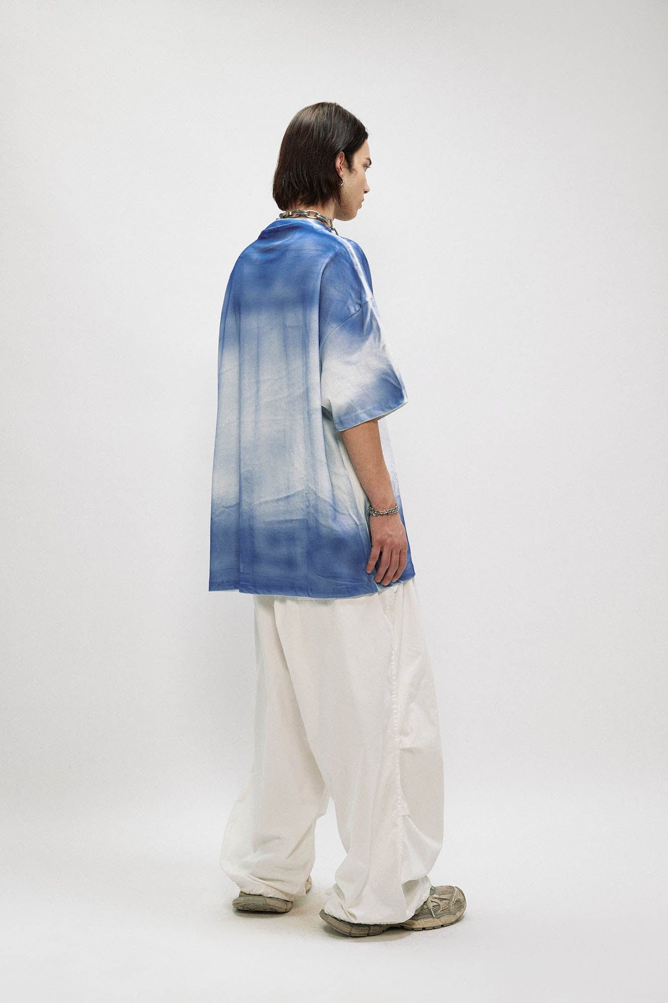 OVDY Graffiti Faded Oversized T-Shirt-T Shirt-S-Blue-Free Shipping Leatheretro