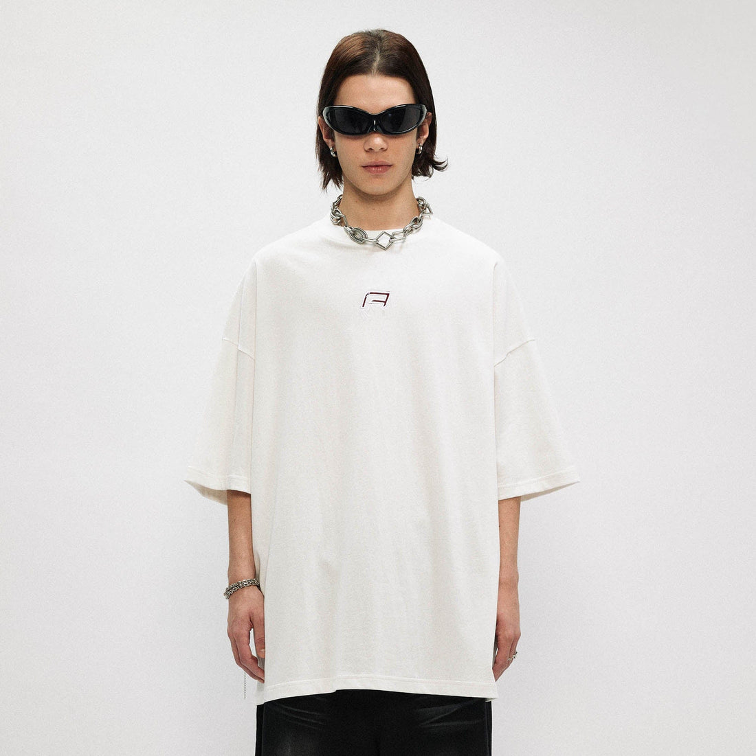 OVDY Wing Embroidered Patch Oversized T-Shirt-T Shirt-S-Black-Free Shipping Leatheretro
