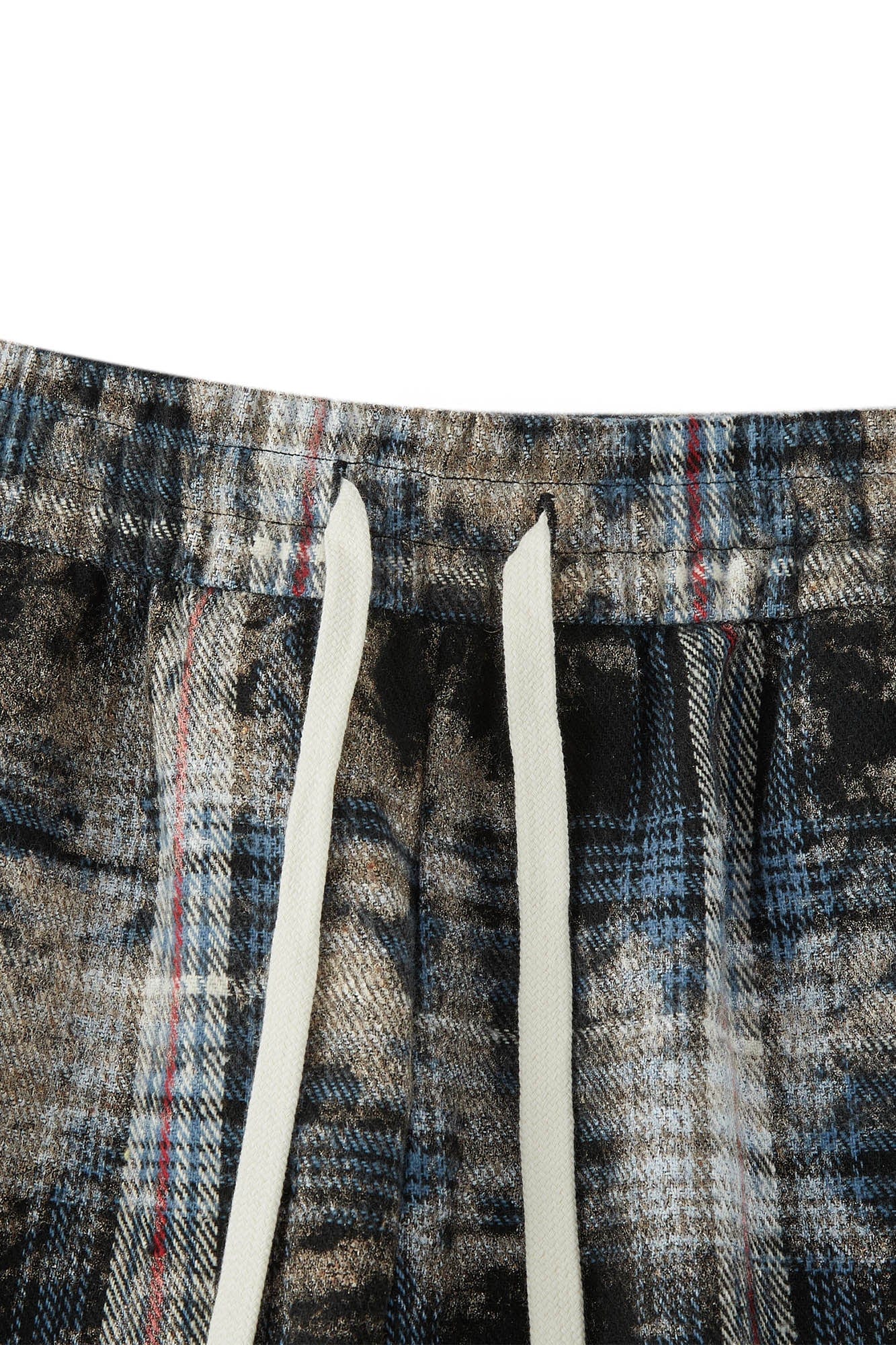 BONELESS Plaid Distressed Drawstring Shorts-Shorts-S-Blue-Free Shipping Leatheretro