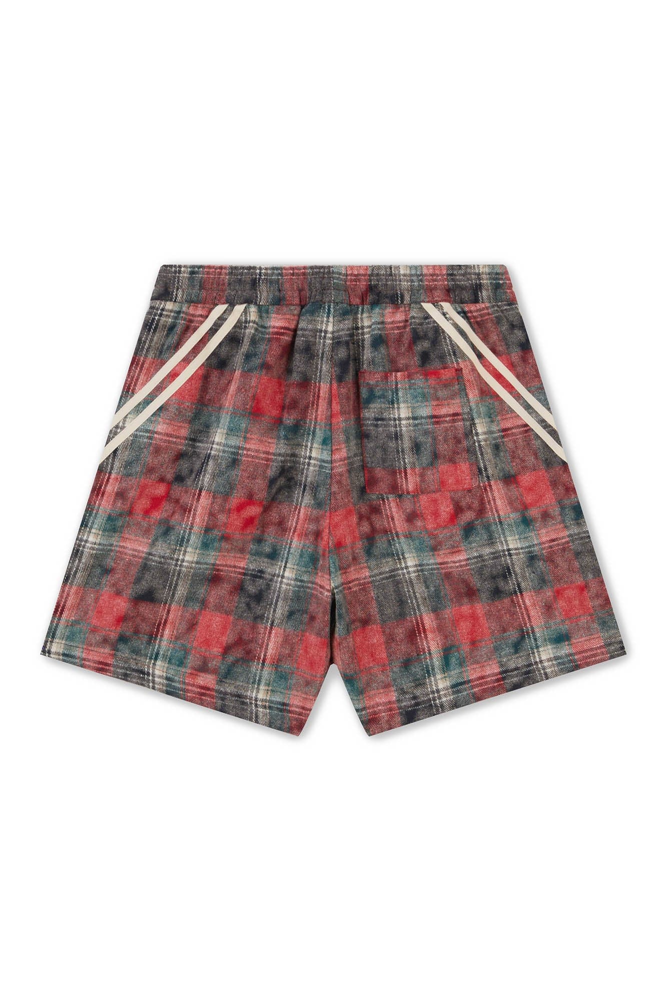 BONELESS Plaid Distressed Drawstring Shorts-Shorts-S-Blue-Free Shipping Leatheretro