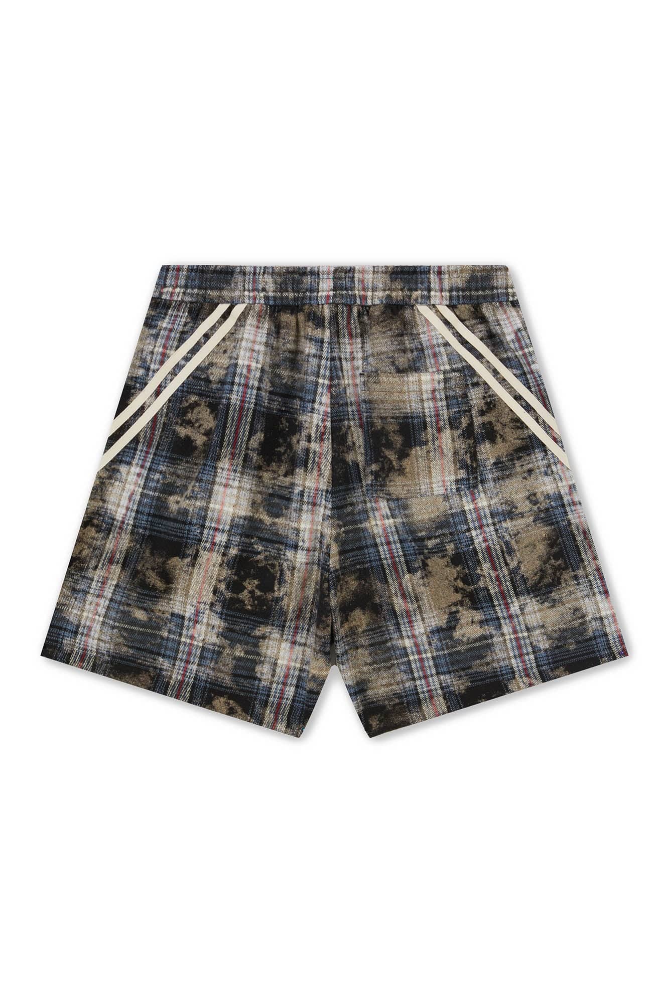 BONELESS Plaid Distressed Drawstring Shorts-Shorts-S-Blue-Free Shipping Leatheretro