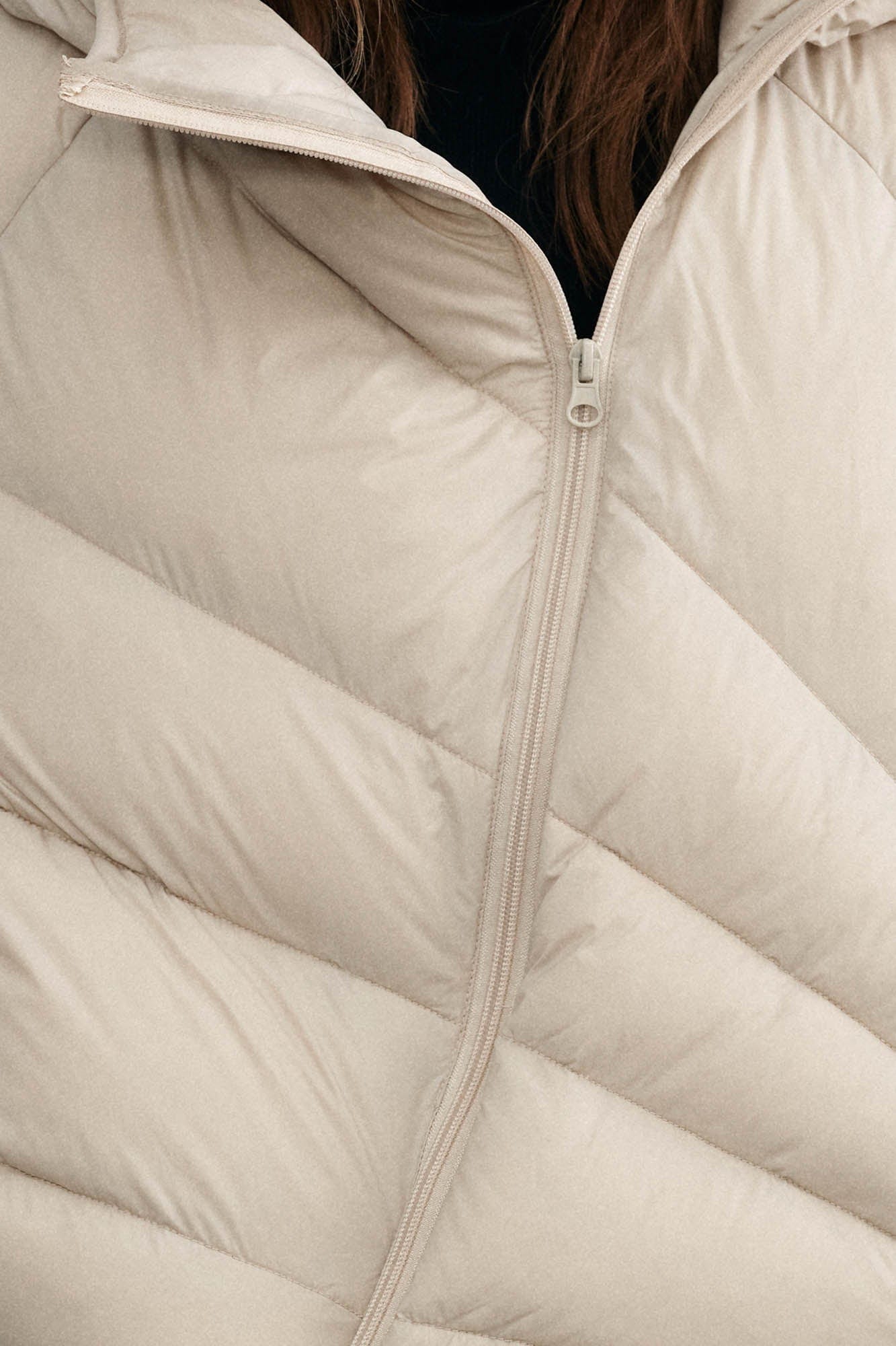 KREATE Asymmetrical Quilted Hooded Down Jacket-Jacket-S-Apricot-Free Shipping Leatheretro