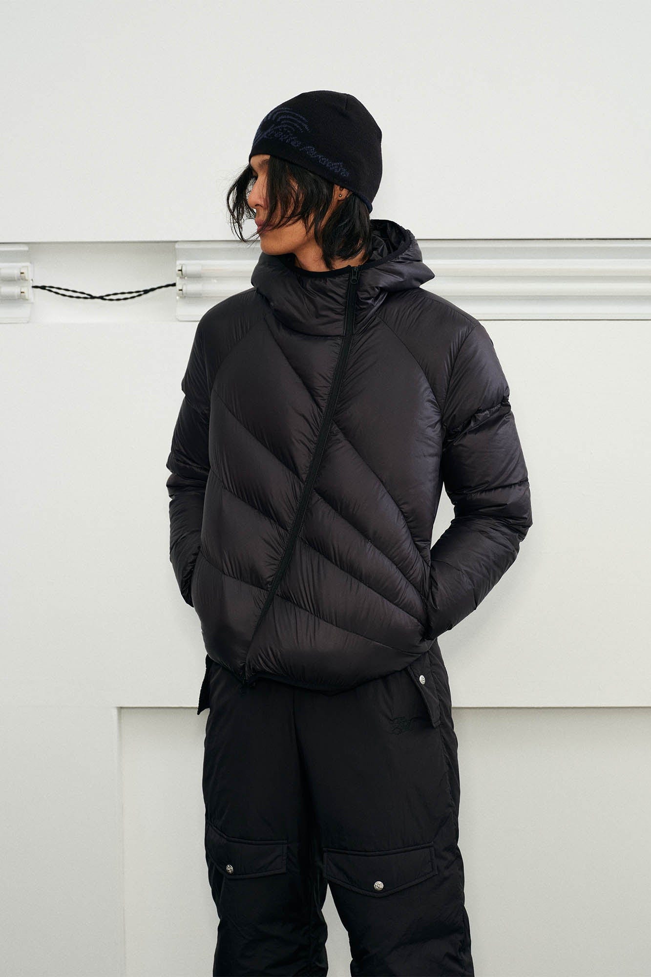 KREATE Asymmetrical Quilted Hooded Down Jacket-Jacket-S-Apricot-Free Shipping Leatheretro
