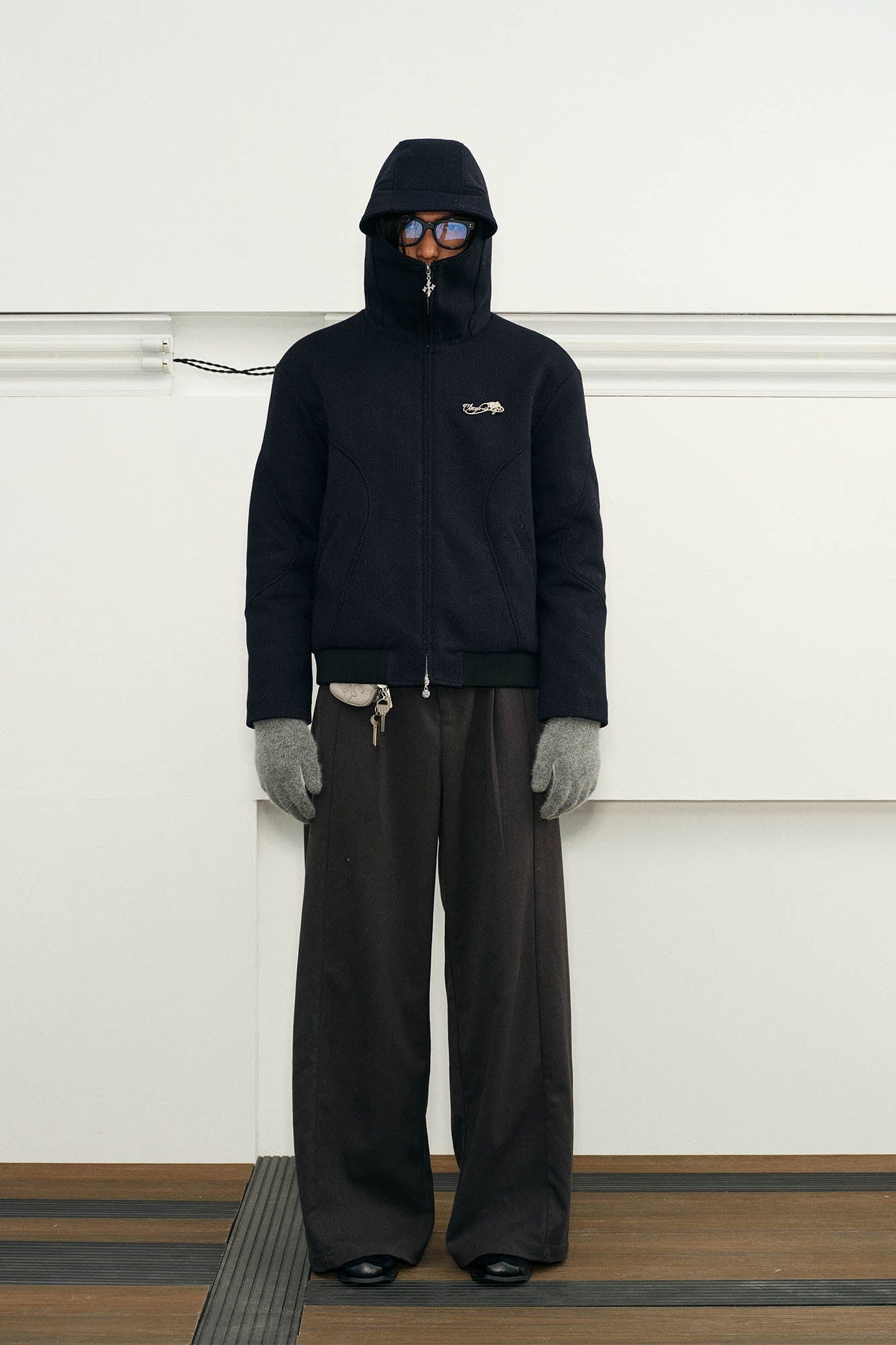 KREATE Herringbone Hooded Jacket-Jacket-S-Brown-Free Shipping Leatheretro