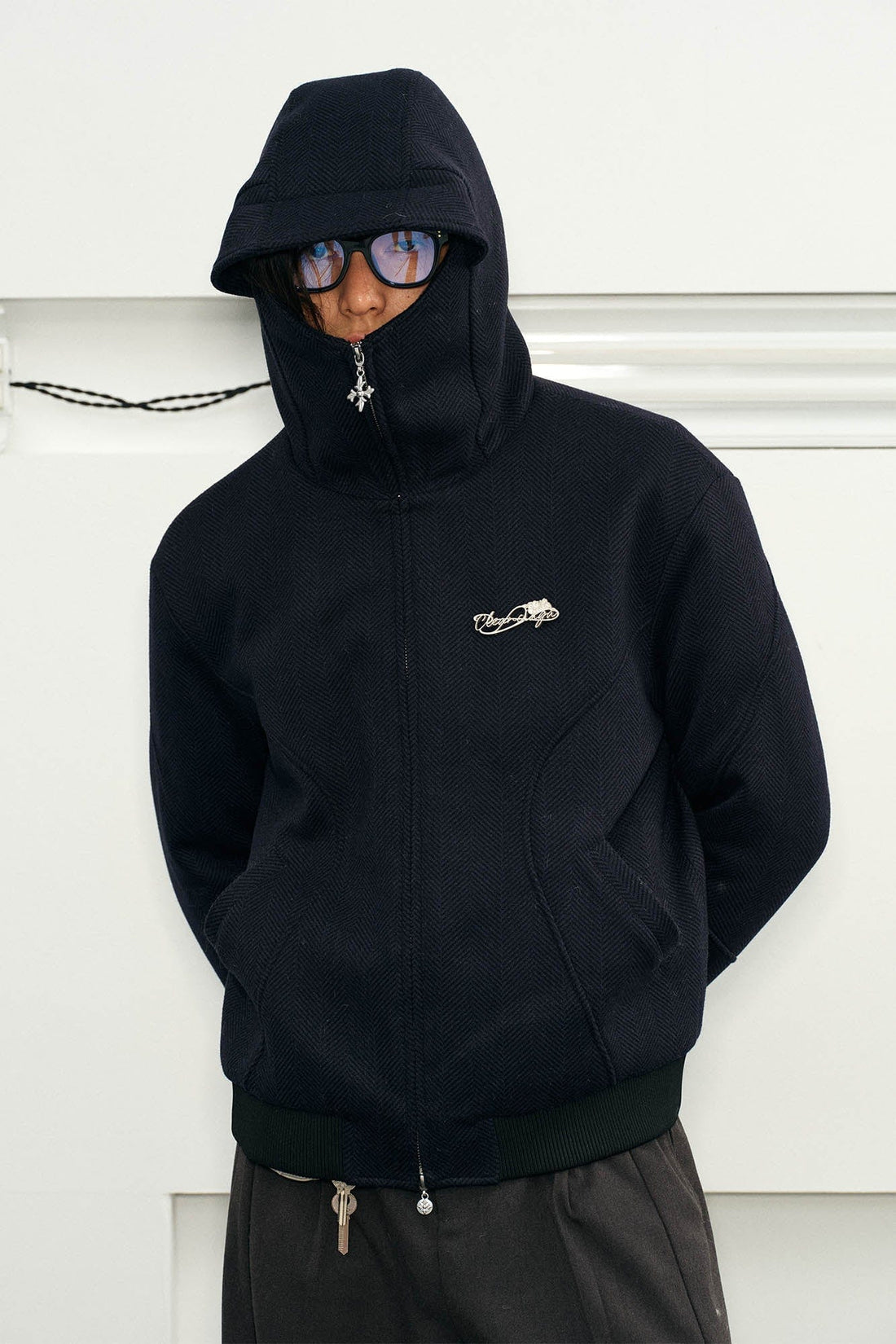 KREATE Herringbone Hooded Jacket-Jacket-S-Brown-Free Shipping Leatheretro