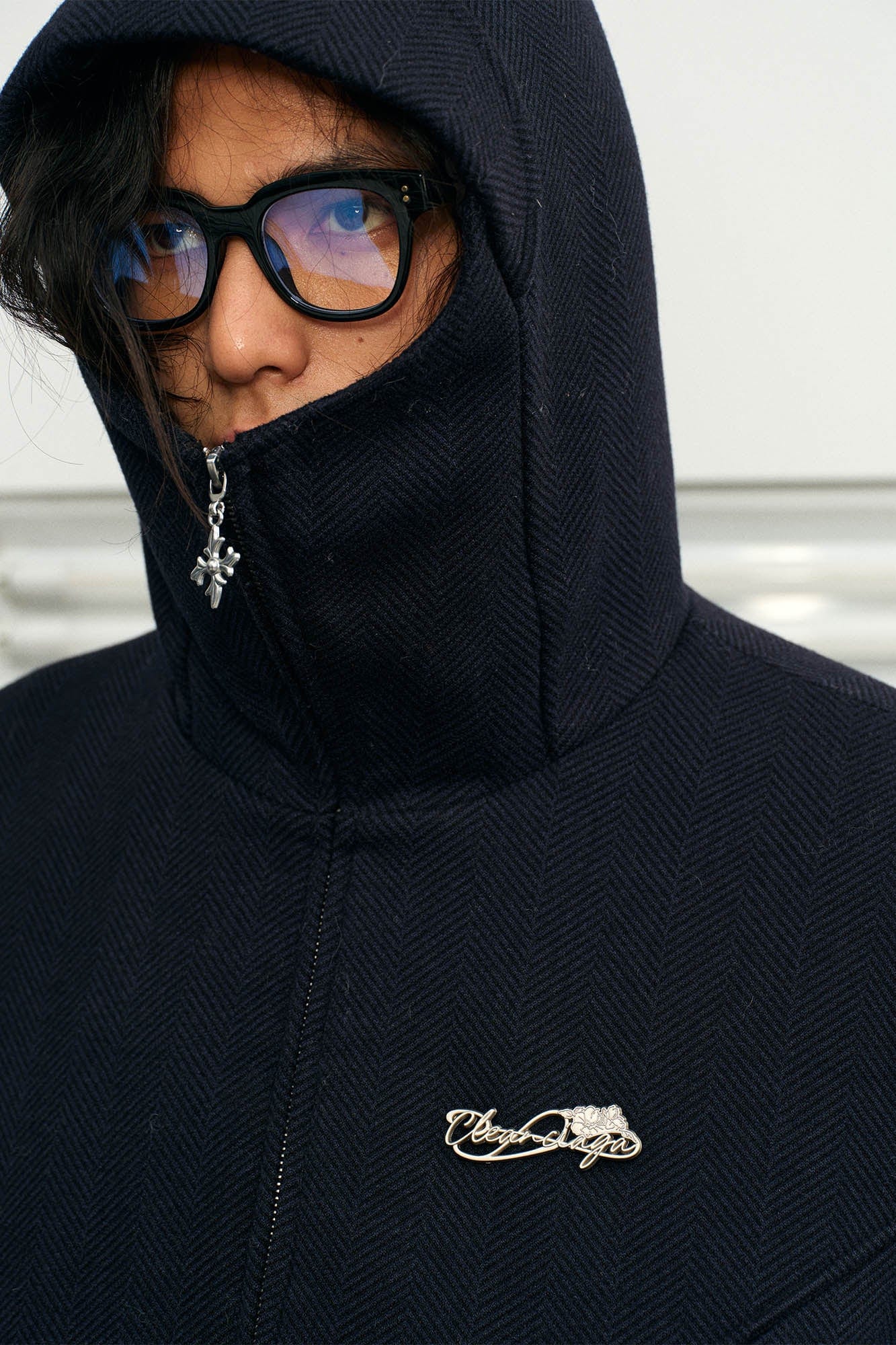 KREATE Herringbone Hooded Jacket-Jacket-S-Brown-Free Shipping Leatheretro