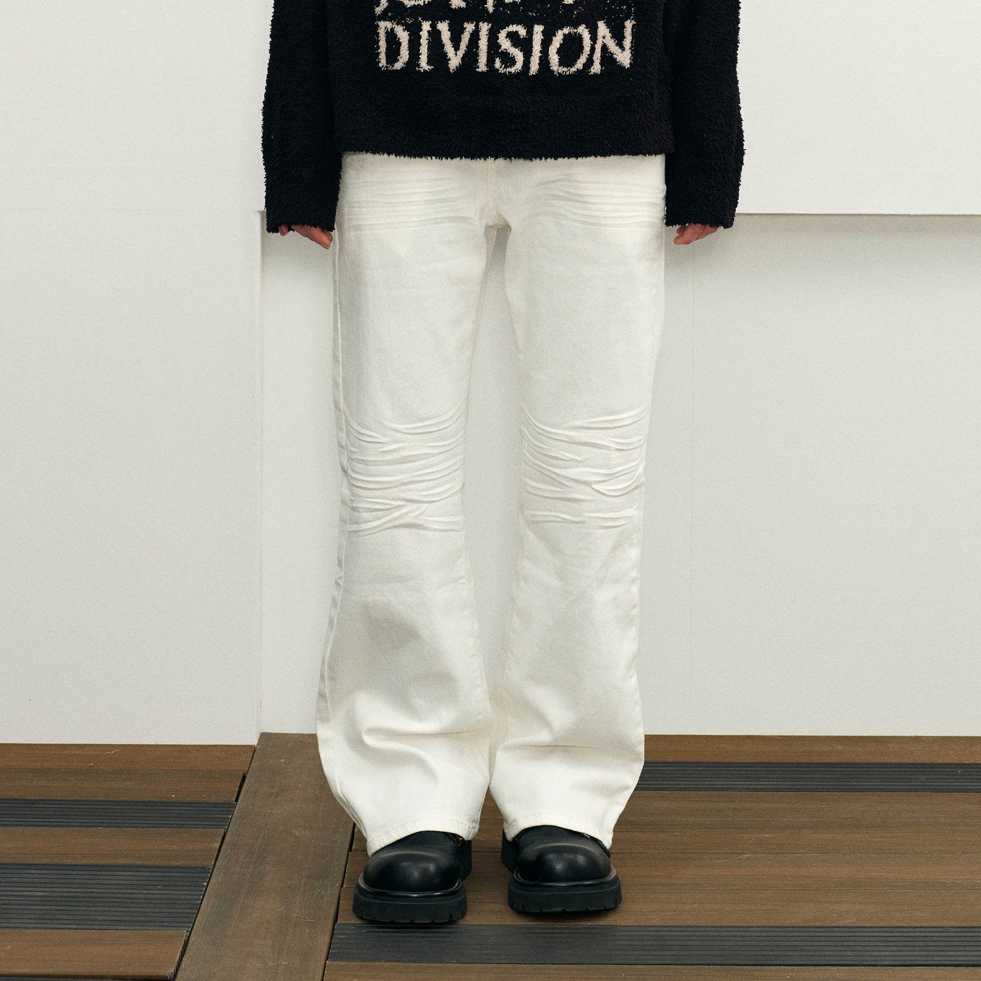 KREATE Pleated Straight-Leg Jeans-Jeans-S-Free Shipping Leatheretro