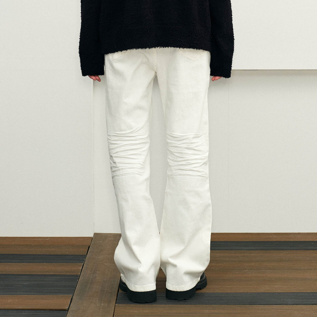 KREATE Pleated Straight-Leg Jeans-Jeans-S-Free Shipping Leatheretro