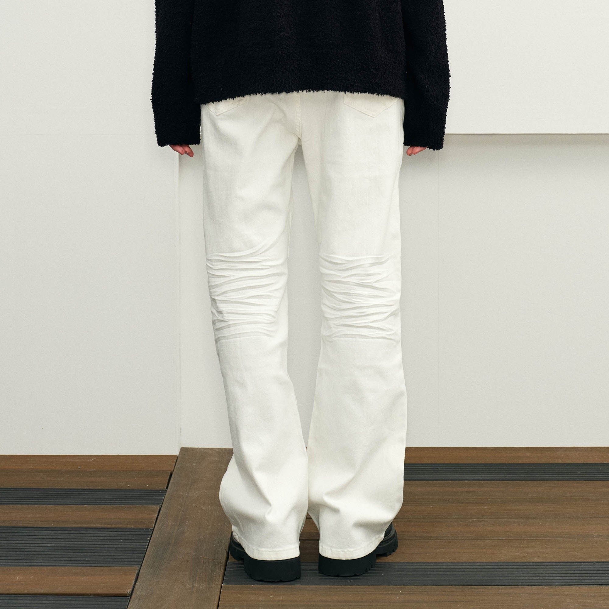 KREATE Pleated Straight-Leg Jeans-Jeans-S-Free Shipping Leatheretro