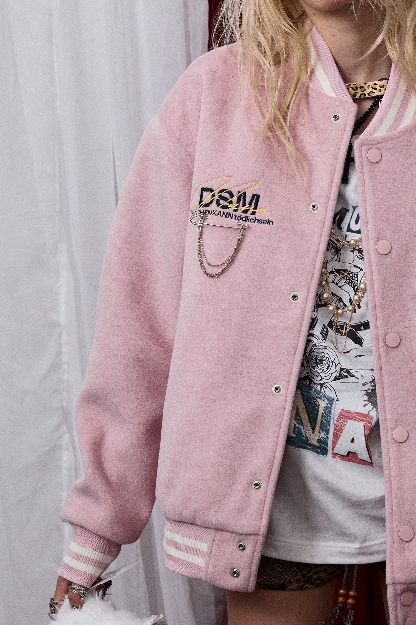 DONSMOKE Embellished Manga Patch Varsity Jacket-Jacket-S-Black-Free Shipping Leatheretro