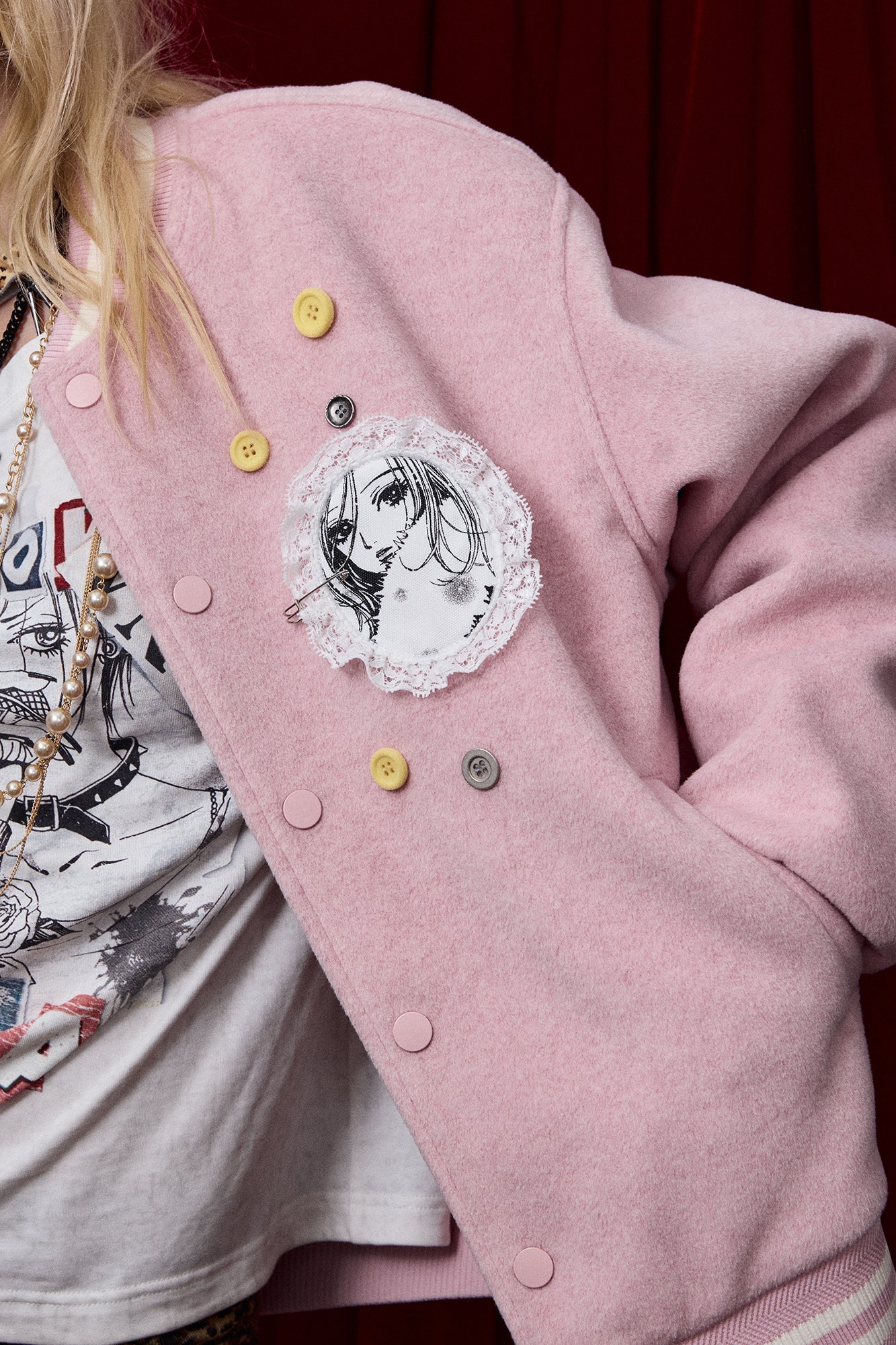 DONSMOKE Embellished Manga Patch Varsity Jacket-Jacket-S-Black-Free Shipping Leatheretro