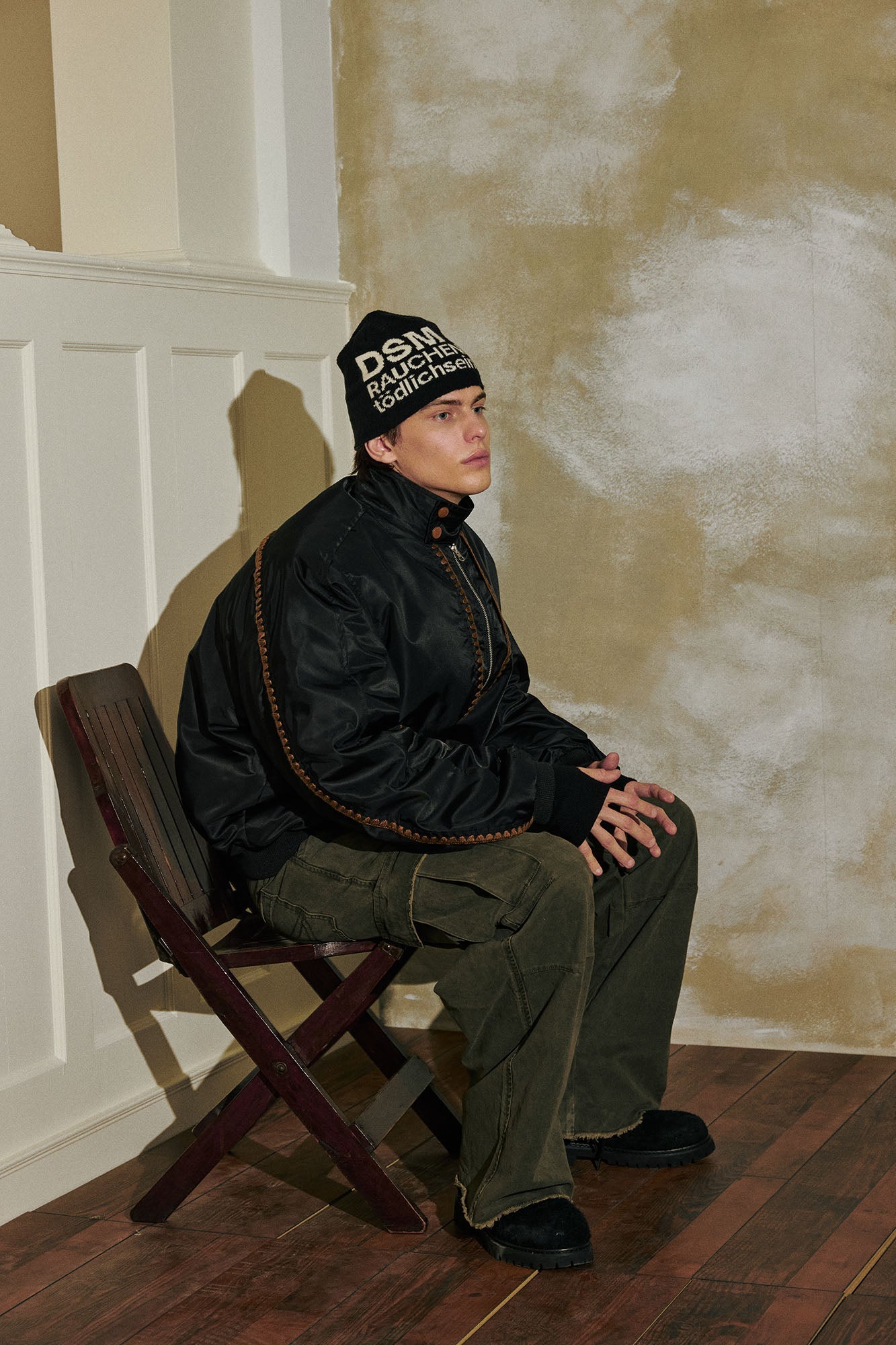 DONSMOKE Glossy Contrast Whipstitch Bomber Jacket-Jacket-S-Black-Free Shipping Leatheretro