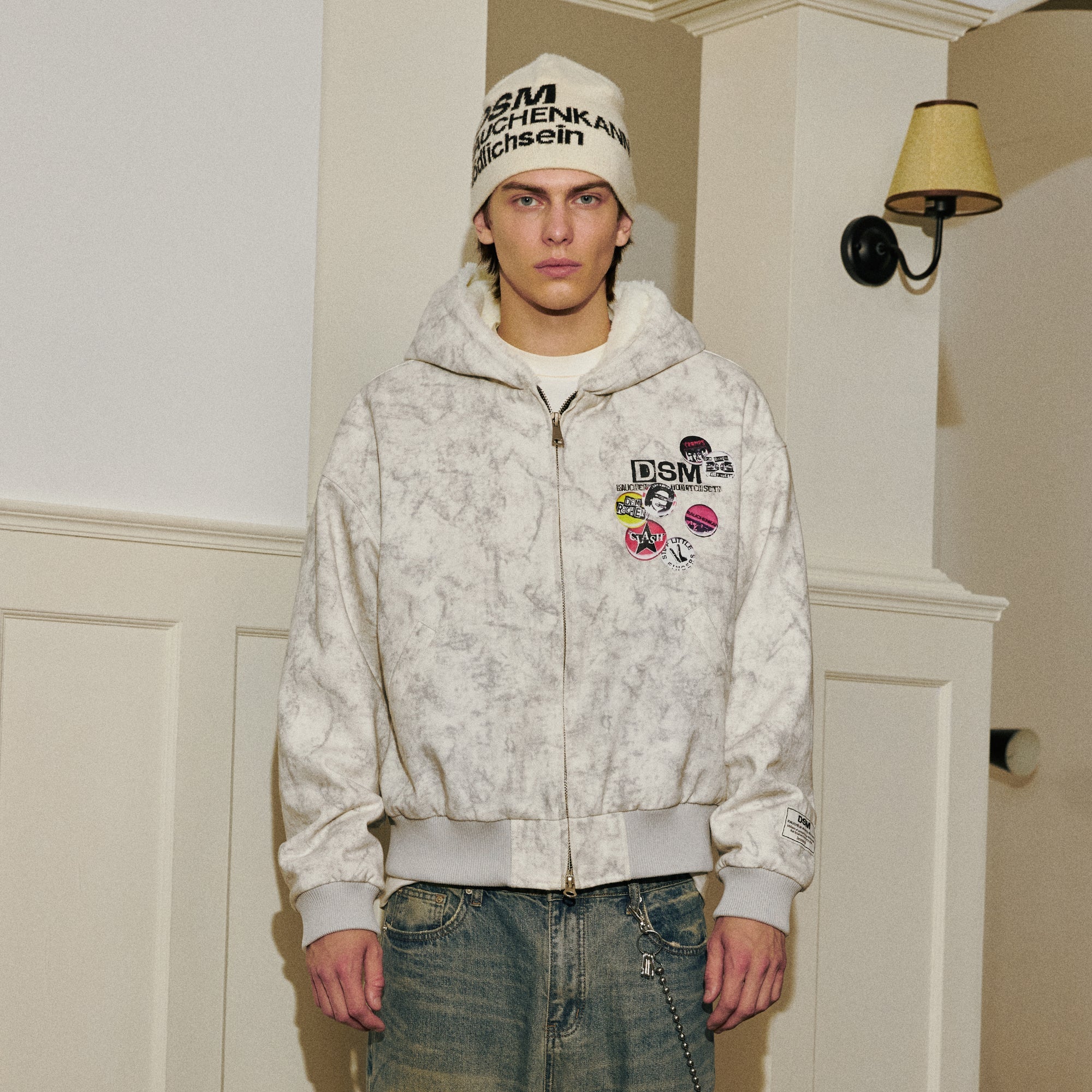 DONSMOKE Faux Fur Lined Camo Hooded Jacket-Jacket-S-White-Free Shipping Leatheretro