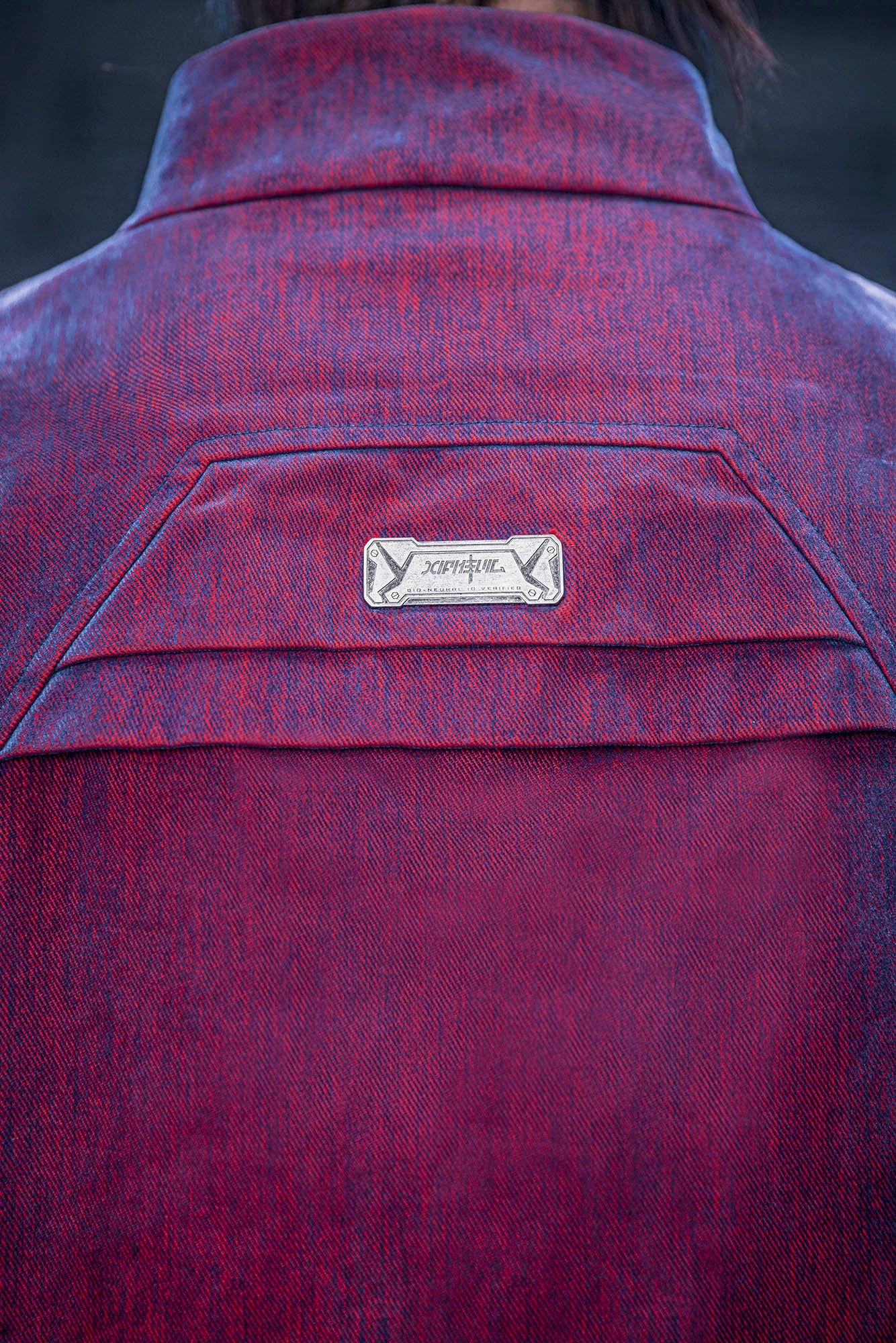 XIPHEVIL Mech Deconstructed Washed Denim Jacket Red-Jacket-XS-Free Shipping Leatheretro