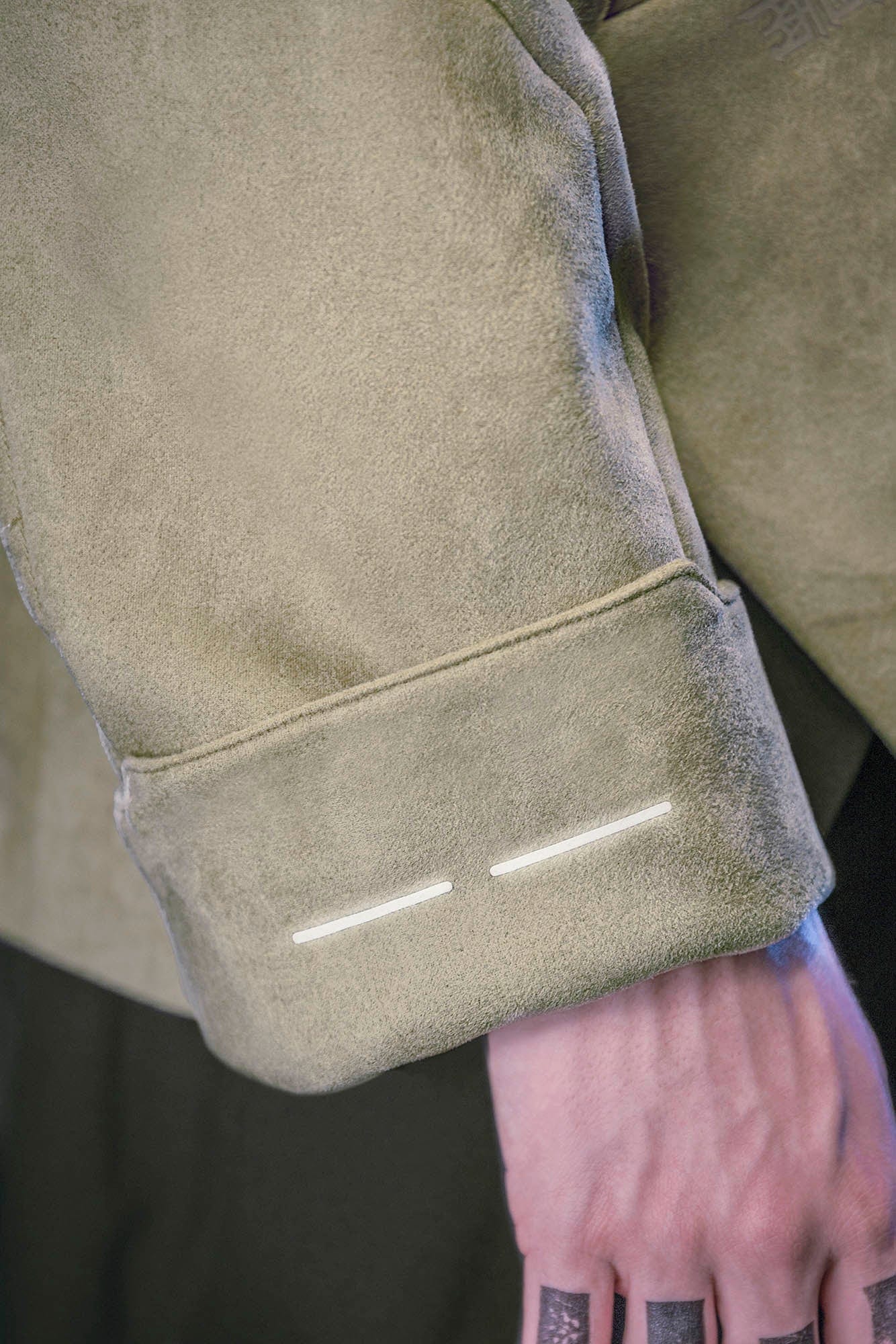 XIPHEVIL Deconstructed Utility Faux Suede Daoist Robe Sand-L/S Tee-XS-Free Shipping Leatheretro