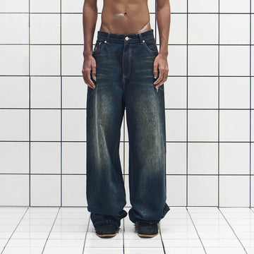 455EMBLE Washed PU-Pocket Baggy Jeans-Jeans-M-Free Shipping Leatheretro