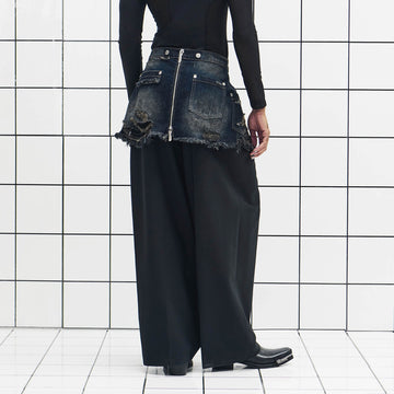 455EMBLE Detachable Frayed Waistband Washed Jeans-Jeans-M-Free Shipping Leatheretro