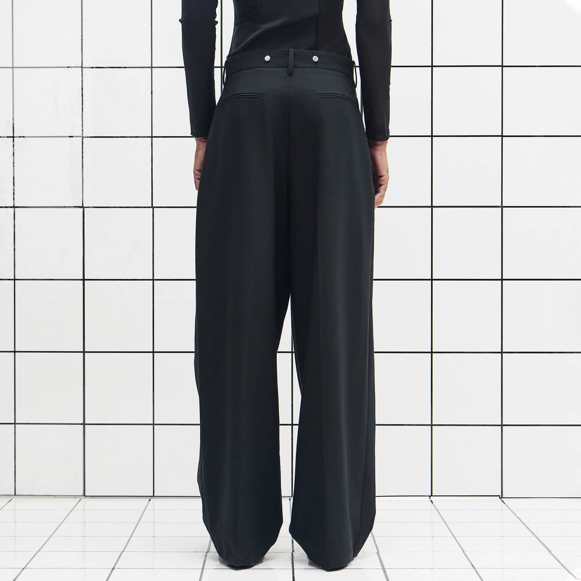 455EMBLE Wool-Blend Pleated Straight-Leg Oversized Trousers-Pants-M-Free Shipping Leatheretro
