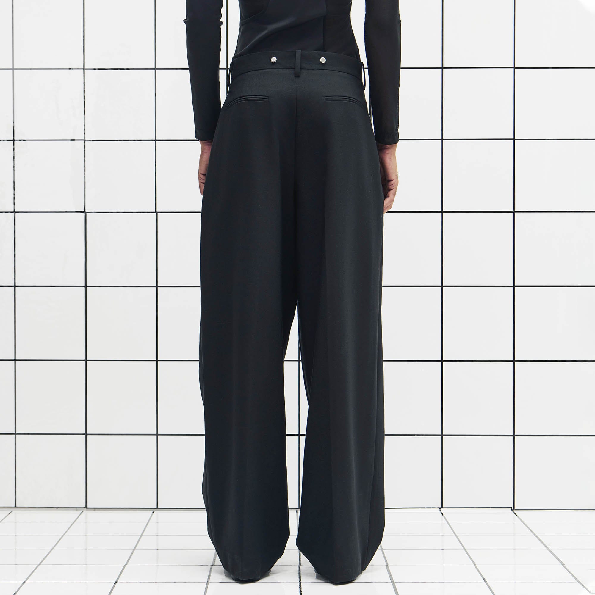 455EMBLE Wool-Blend Pleated Straight-Leg Oversized Trousers-Pants-M-Free Shipping Leatheretro