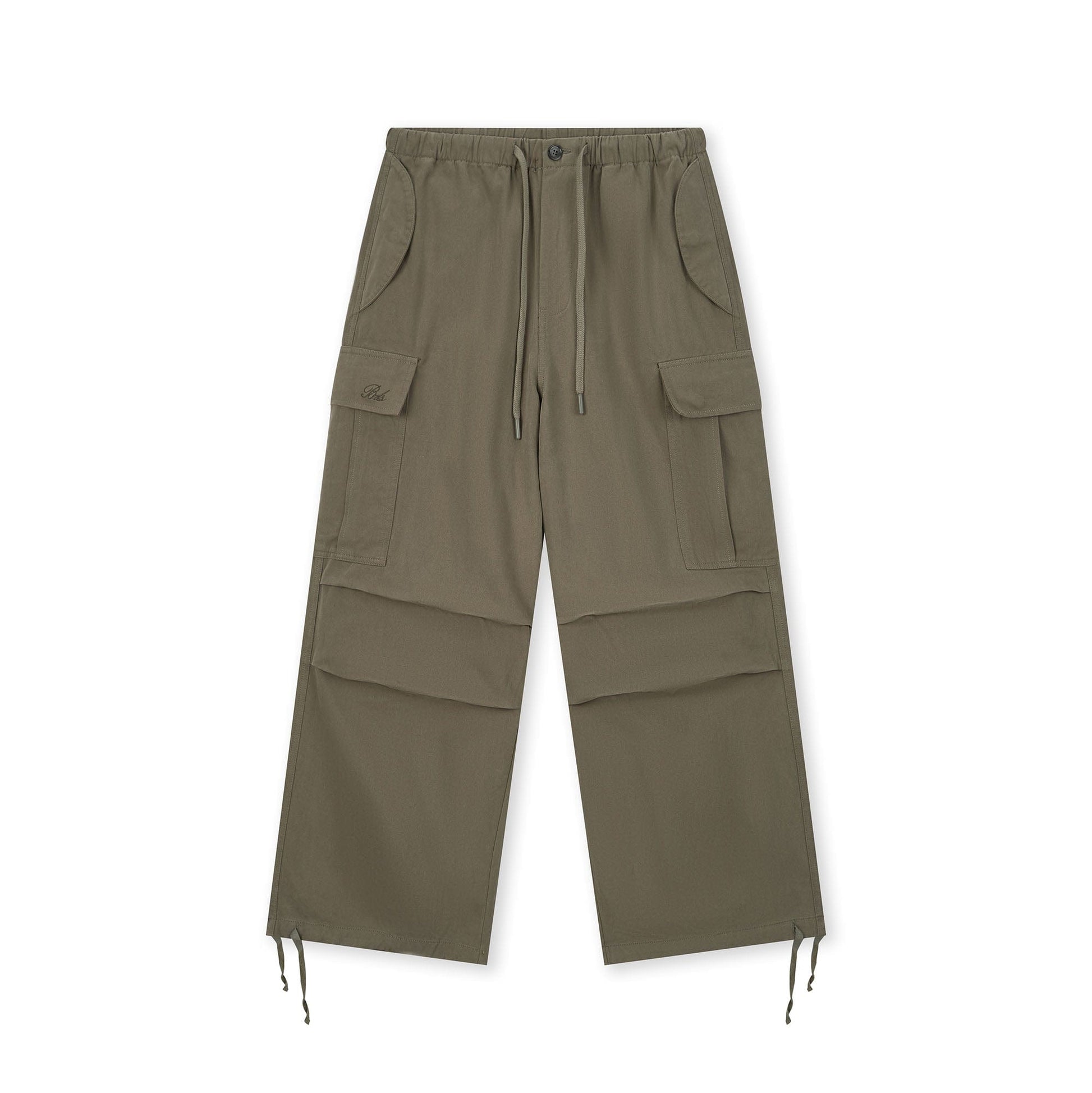 BONELESS Pleated Big Pocket Drawstring Cargo-Pants-S-Brown-Free Shipping Leatheretro
