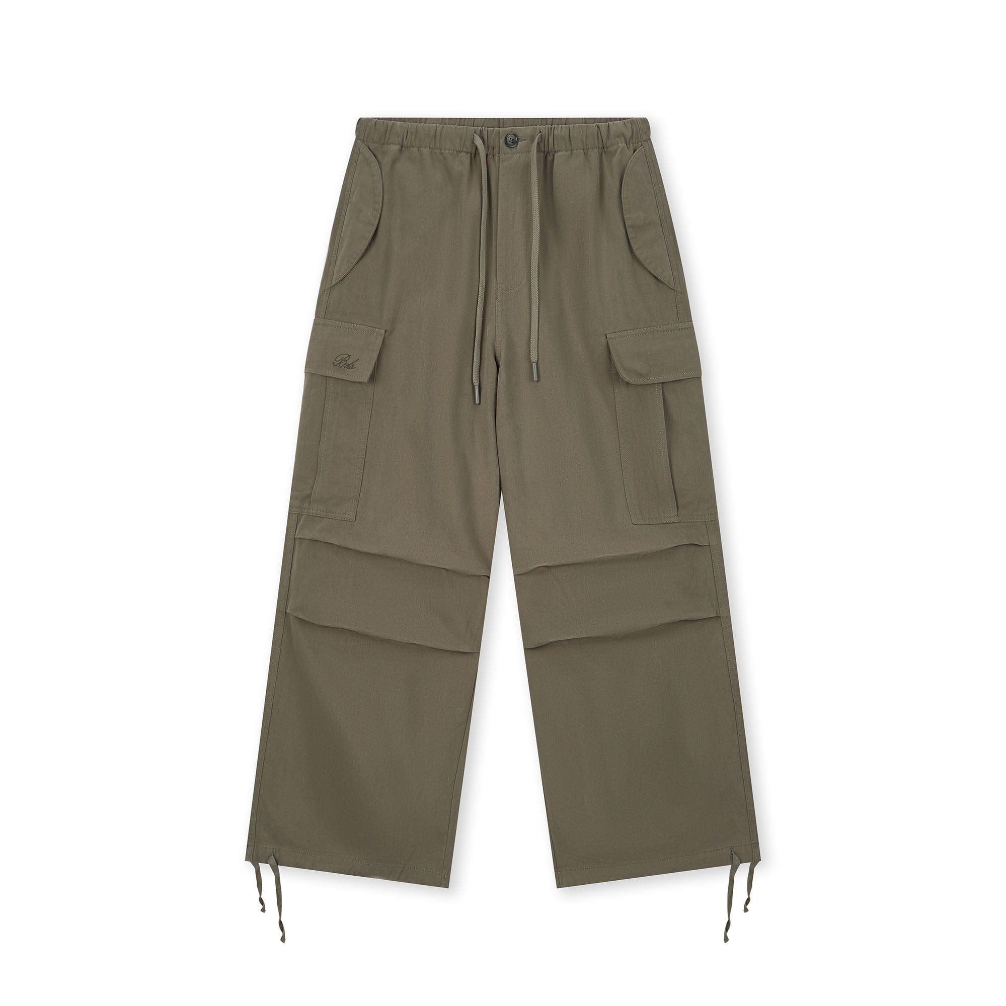 BONELESS Pleated Big Pocket Drawstring Cargo-Pants-S-Brown-Free Shipping Leatheretro