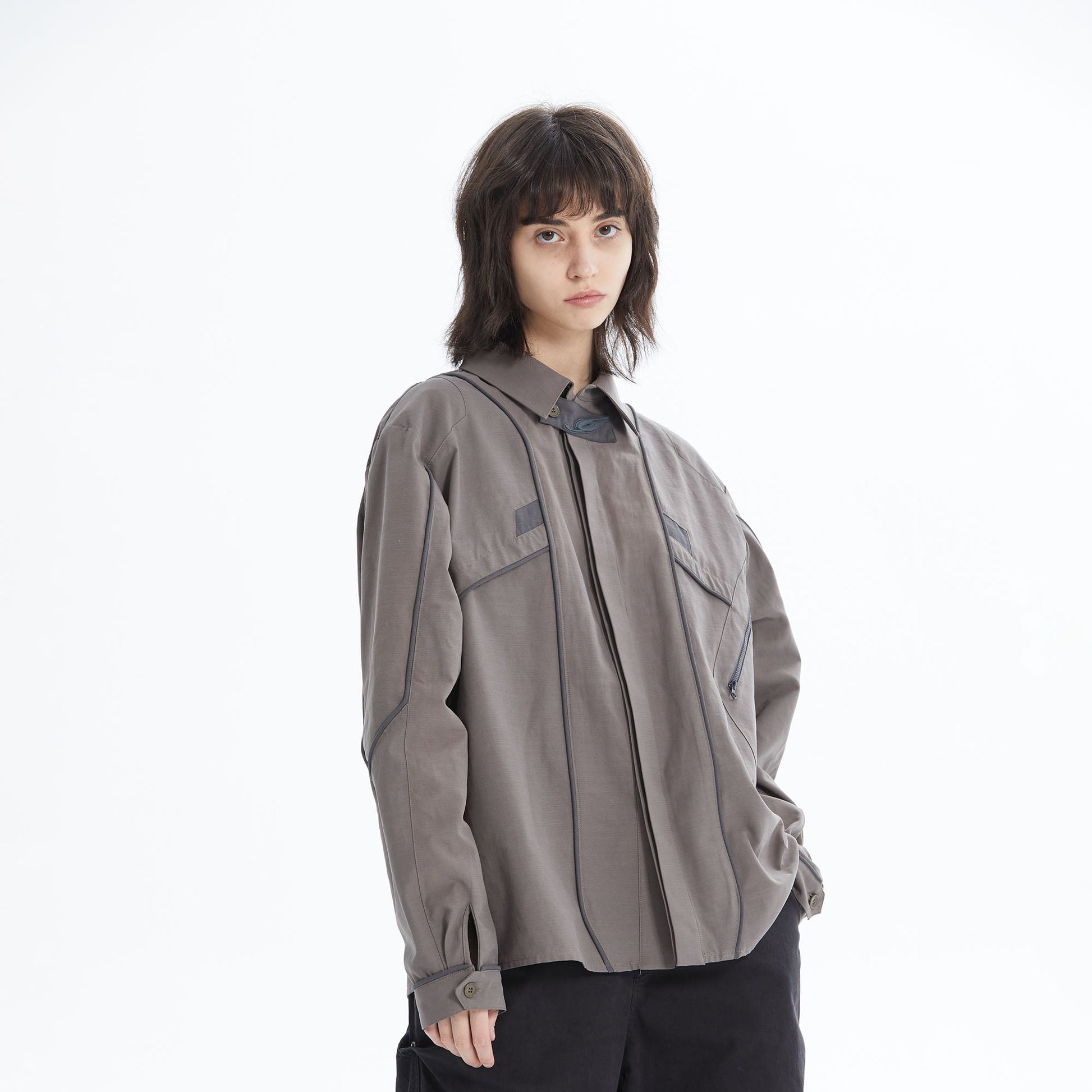 ERROR CODE ROBOT Modular Panel Button-Up Utility Shirt-Shirt-S-Free Shipping Leatheretro