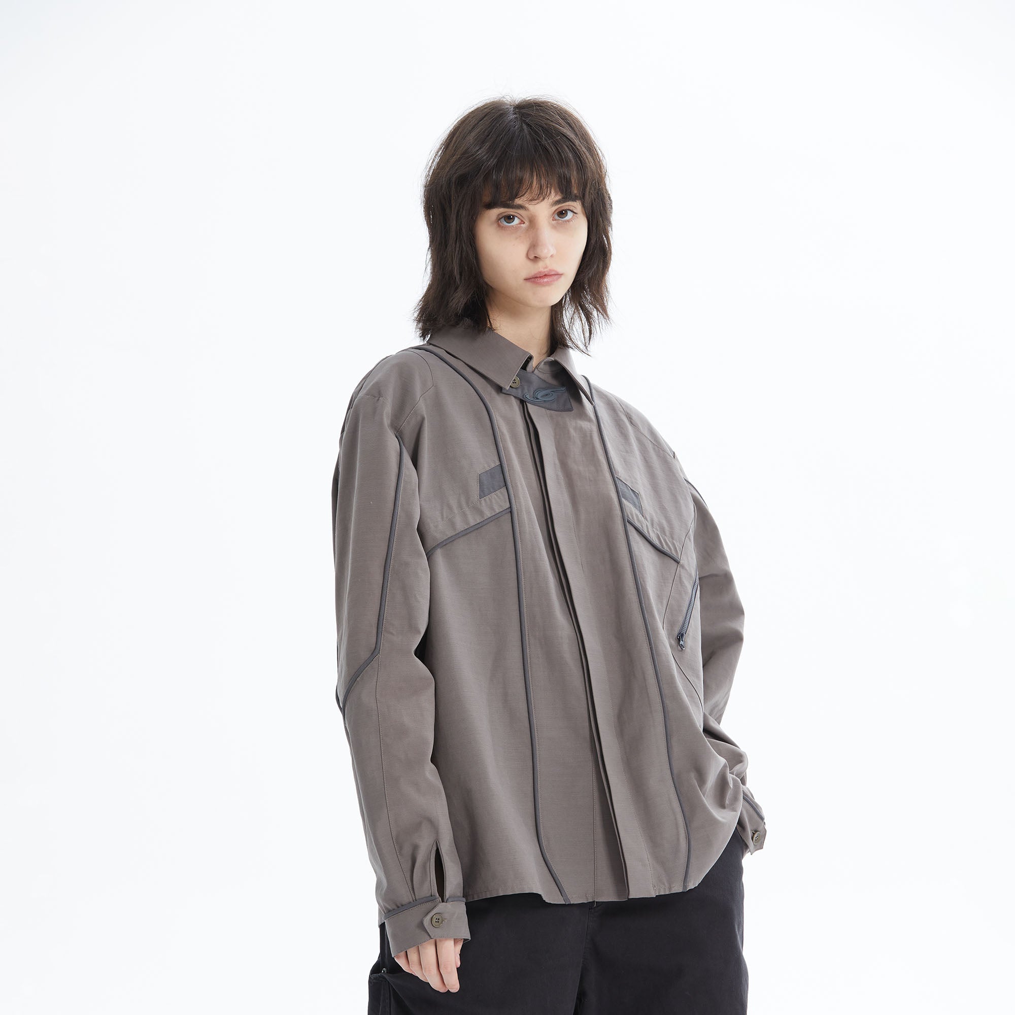 ERROR CODE ROBOT Modular Panel Button-Up Utility Shirt-Shirt-S-Free Shipping Leatheretro