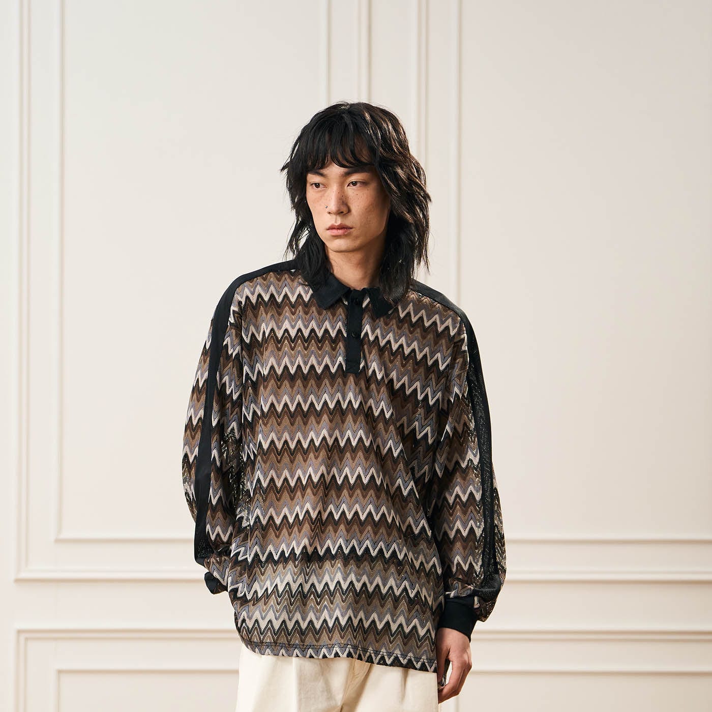 EPIC POETRY Geometric Ripple Knitted Shirt Highland-Shirt-S-Free Shipping Leatheretro