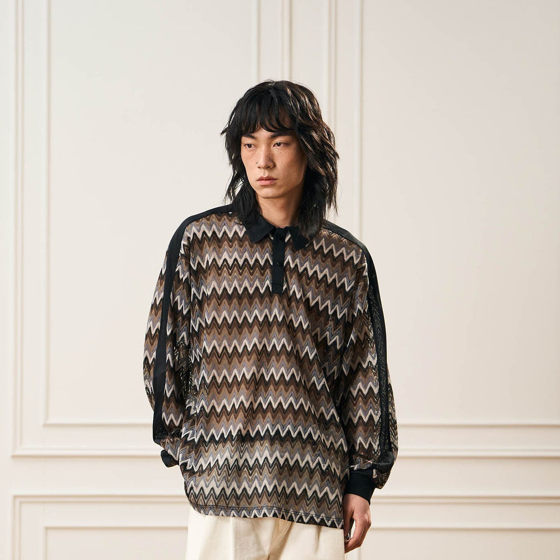 EPIC POETRY Geometric Ripple Knitted Shirt Highland-Shirt-S-Free Shipping Leatheretro