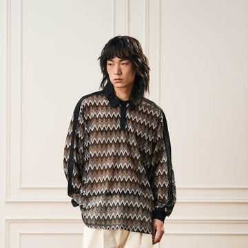 EPIC POETRY Geometric Ripple Knitted Shirt Highland-Shirt-S-Free Shipping Leatheretro