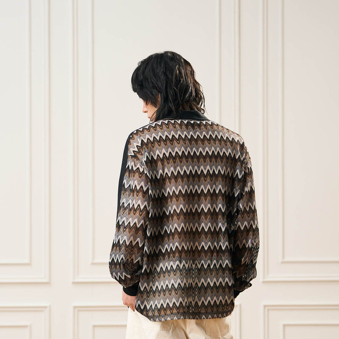 EPIC POETRY Geometric Ripple Knitted Shirt Highland-Shirt-S-Free Shipping Leatheretro