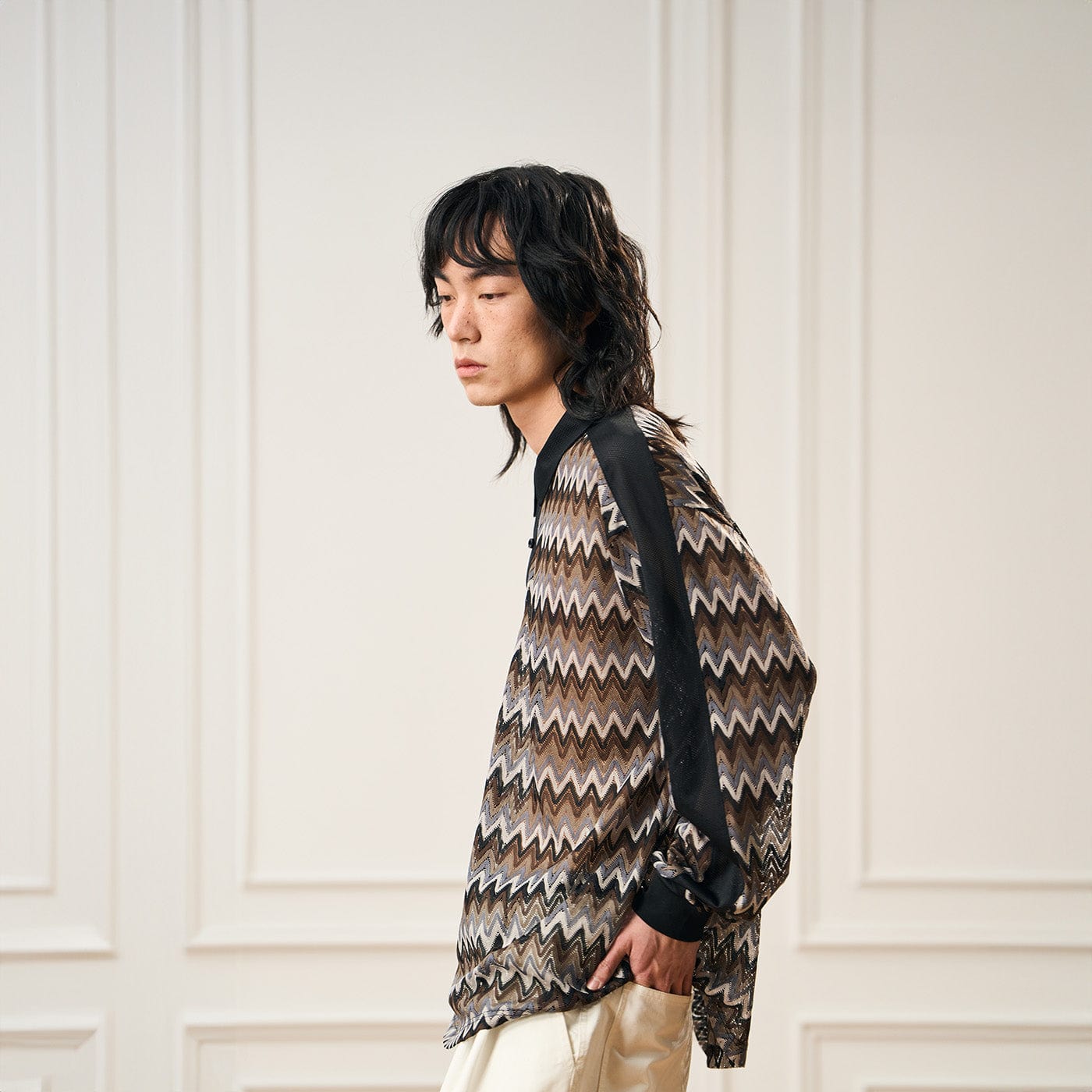 EPIC POETRY Geometric Ripple Knitted Shirt Highland-Shirt-S-Free Shipping Leatheretro