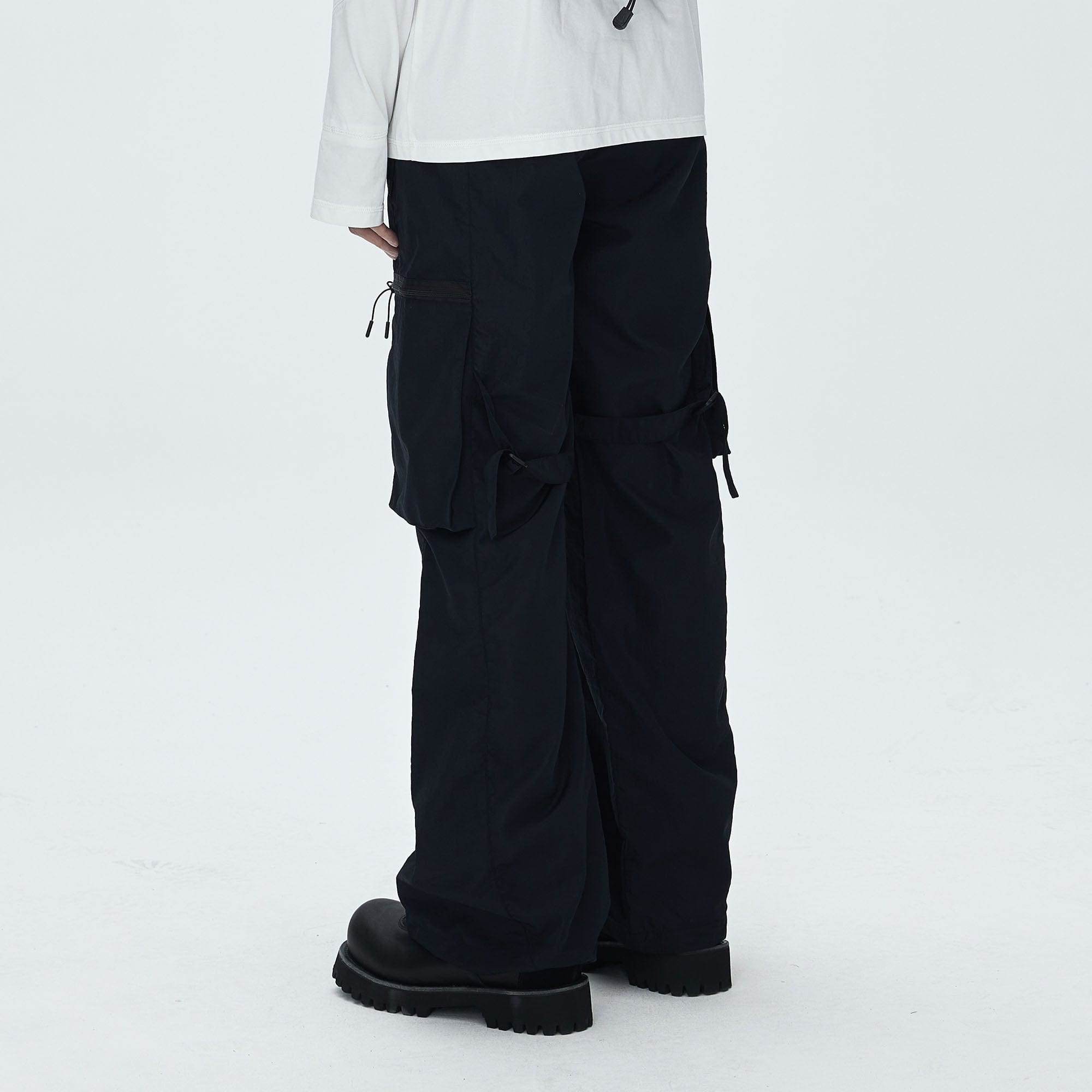 CATSSTAC Utility Multi-Pocket Buckled Cargo Pants-Pants-M-Black-Free Shipping Leatheretro