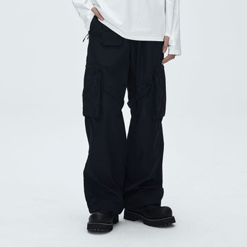 CATSSTAC Utility Multi-Pocket Buckled Cargo Pants-Pants-M-Black-Free Shipping Leatheretro