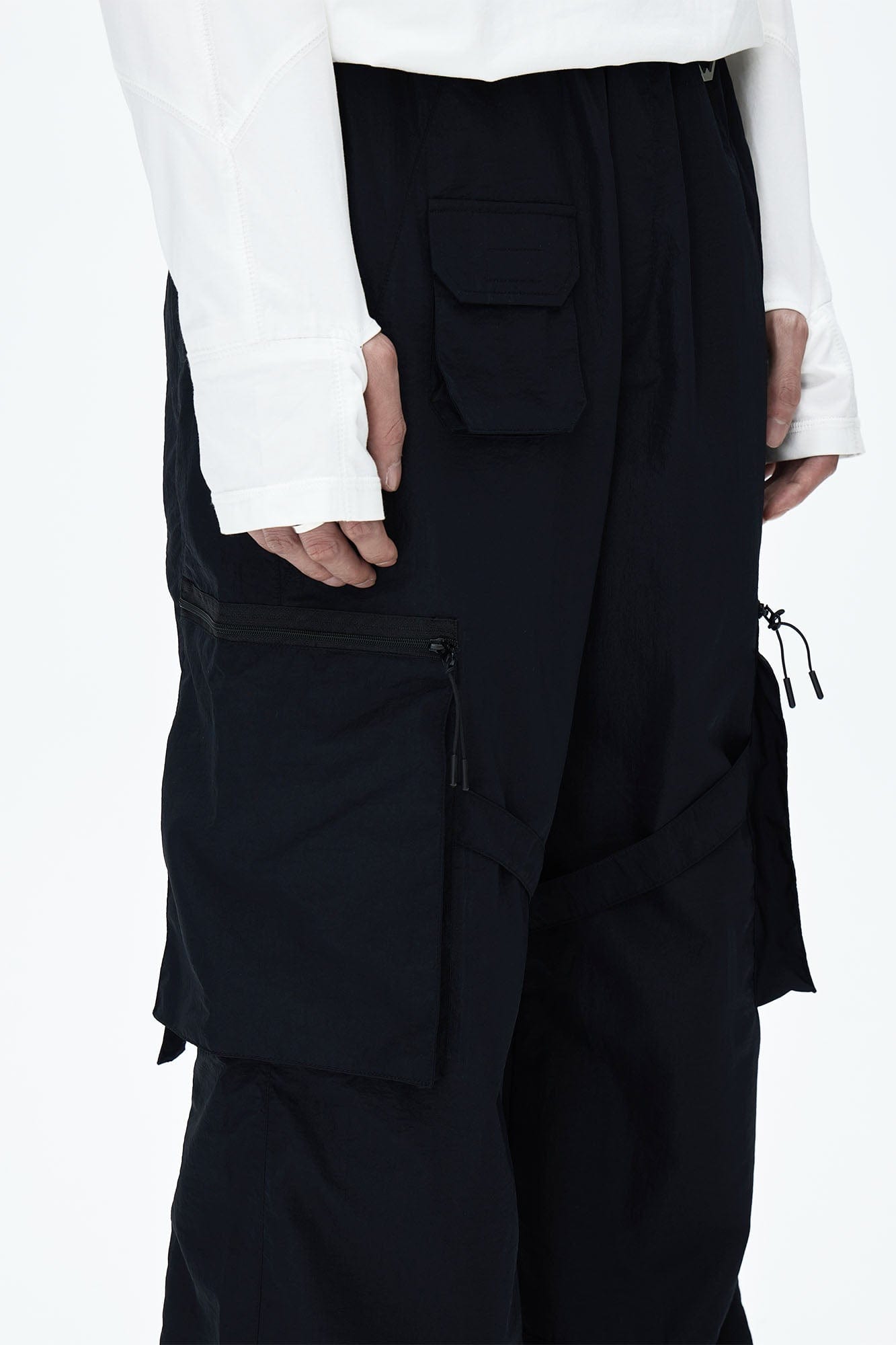 CATSSTAC Utility Multi-Pocket Buckled Cargo Pants-Pants-M-Black-Free Shipping Leatheretro