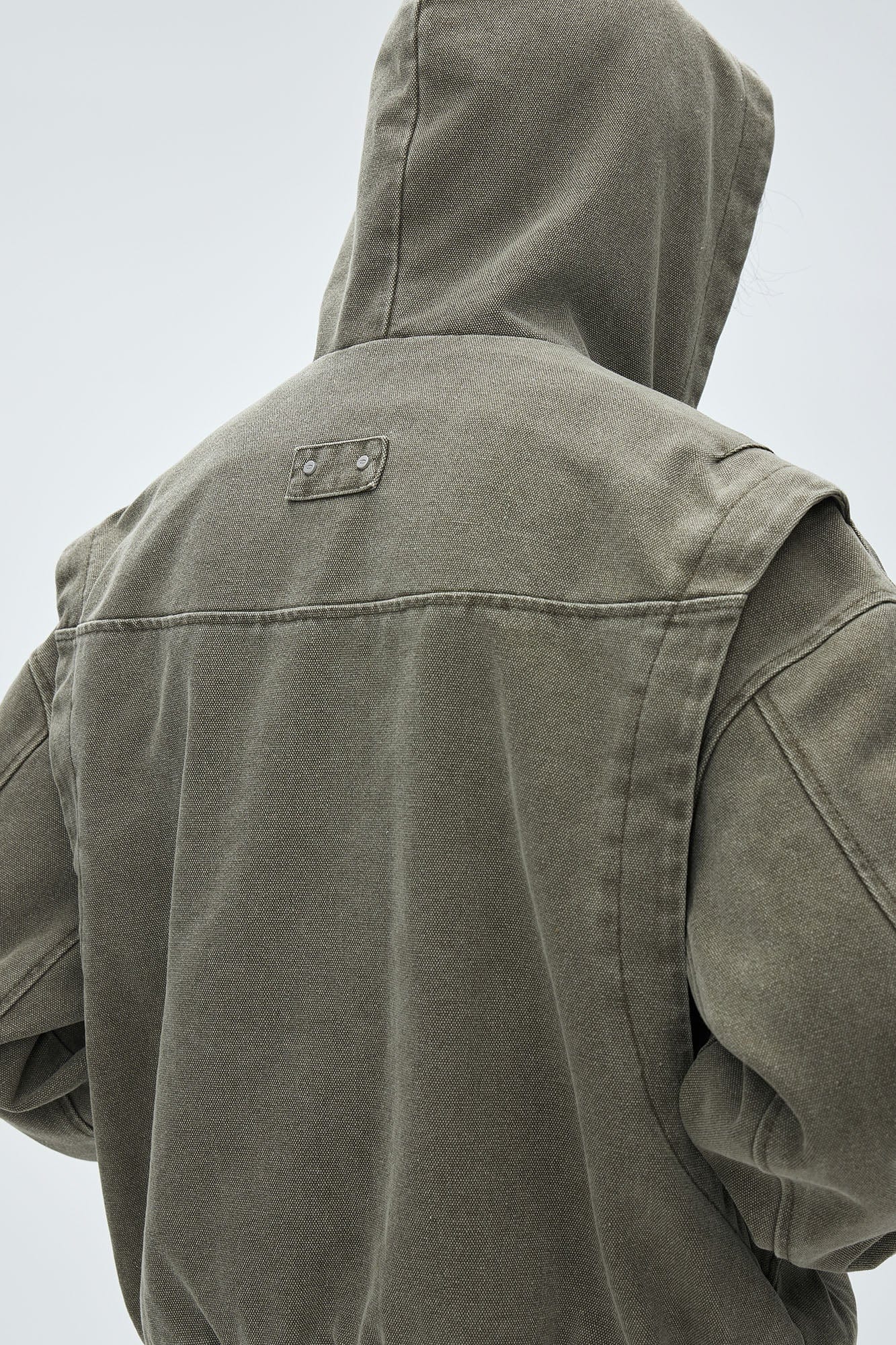 CATSSTAC Deconstructed Paneled Washed Hooded Jacket-Jacket-S-Black-Free Shipping Leatheretro