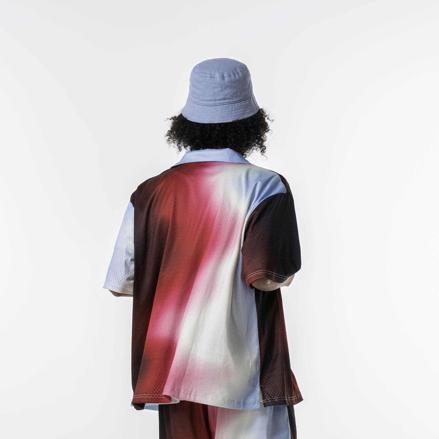 REDH Blazing Gradient Mesh Zip-up Half Shirt-Half shirt-S-Free Shipping Leatheretro
