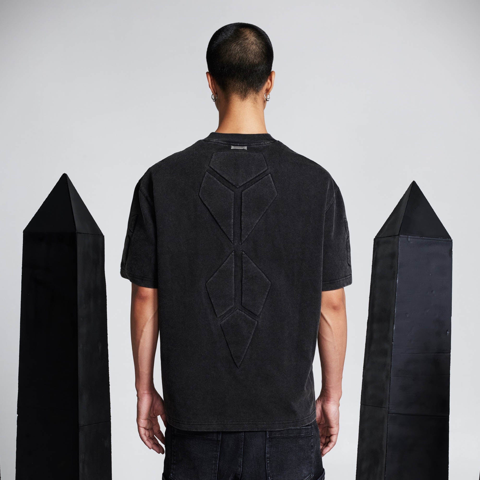 SSIN7 Armored Padded-Panel Washed T-Shirt-T Shirt-S-Free Shipping Leatheretro