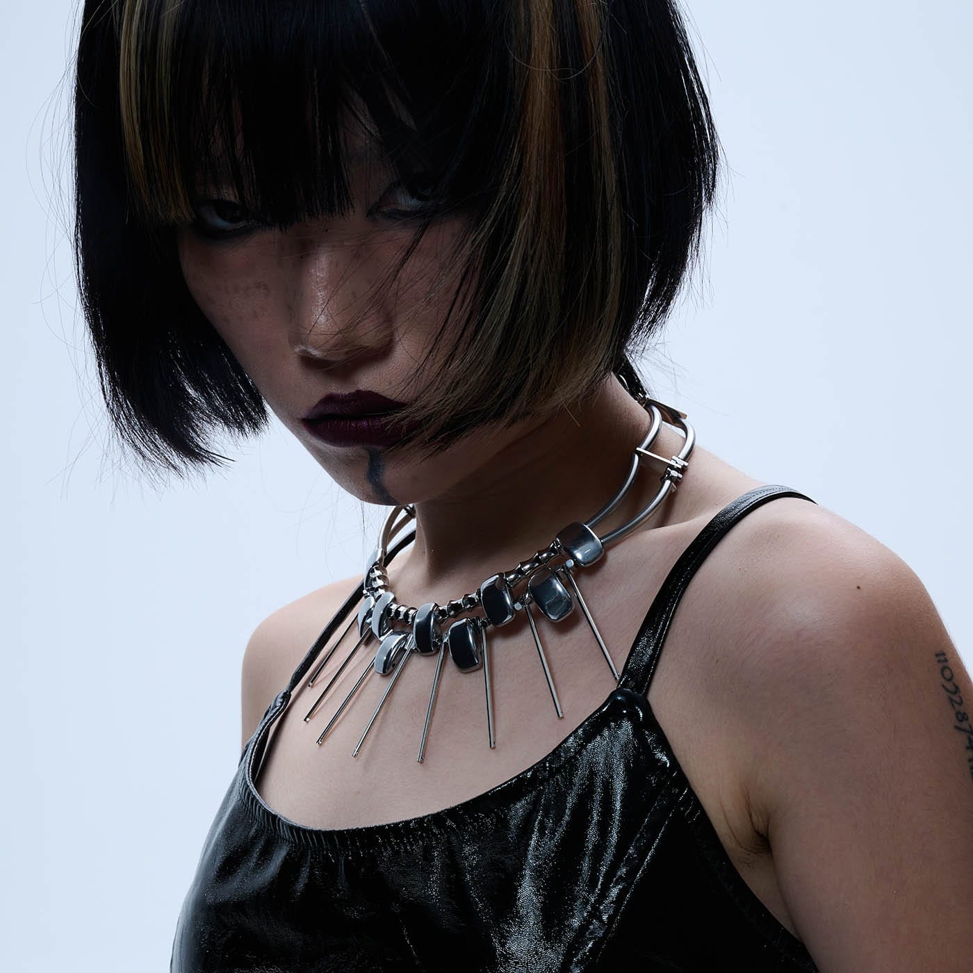 ILLUSORY Double-Strand Beaded Spiked Necklace-Necklace-Standard-Free Shipping Leatheretro