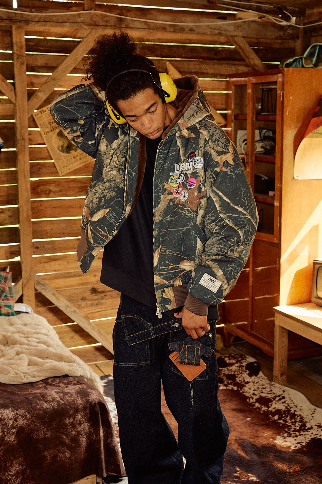 DONSMOKE Faux Fur Lined Camo Hooded Jacket-Jacket-S-Multicolor-Free Shipping Leatheretro