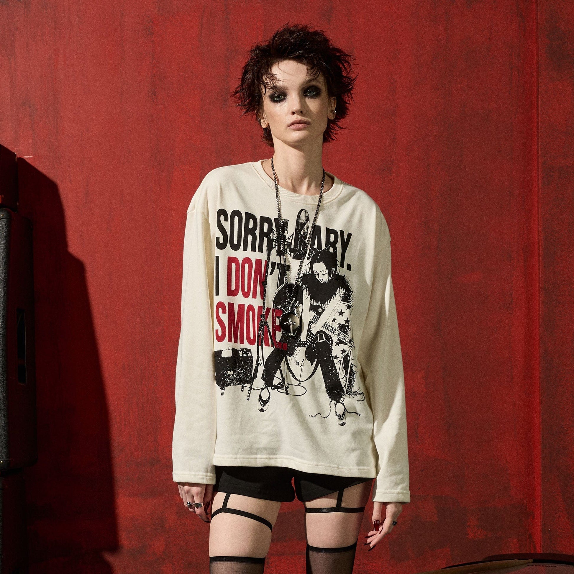 DONSMOKE ¡Á NANA Punk Band Graphic Long-Sleeve Tee-L/S Tee-S-Nana-Free Shipping Leatheretro